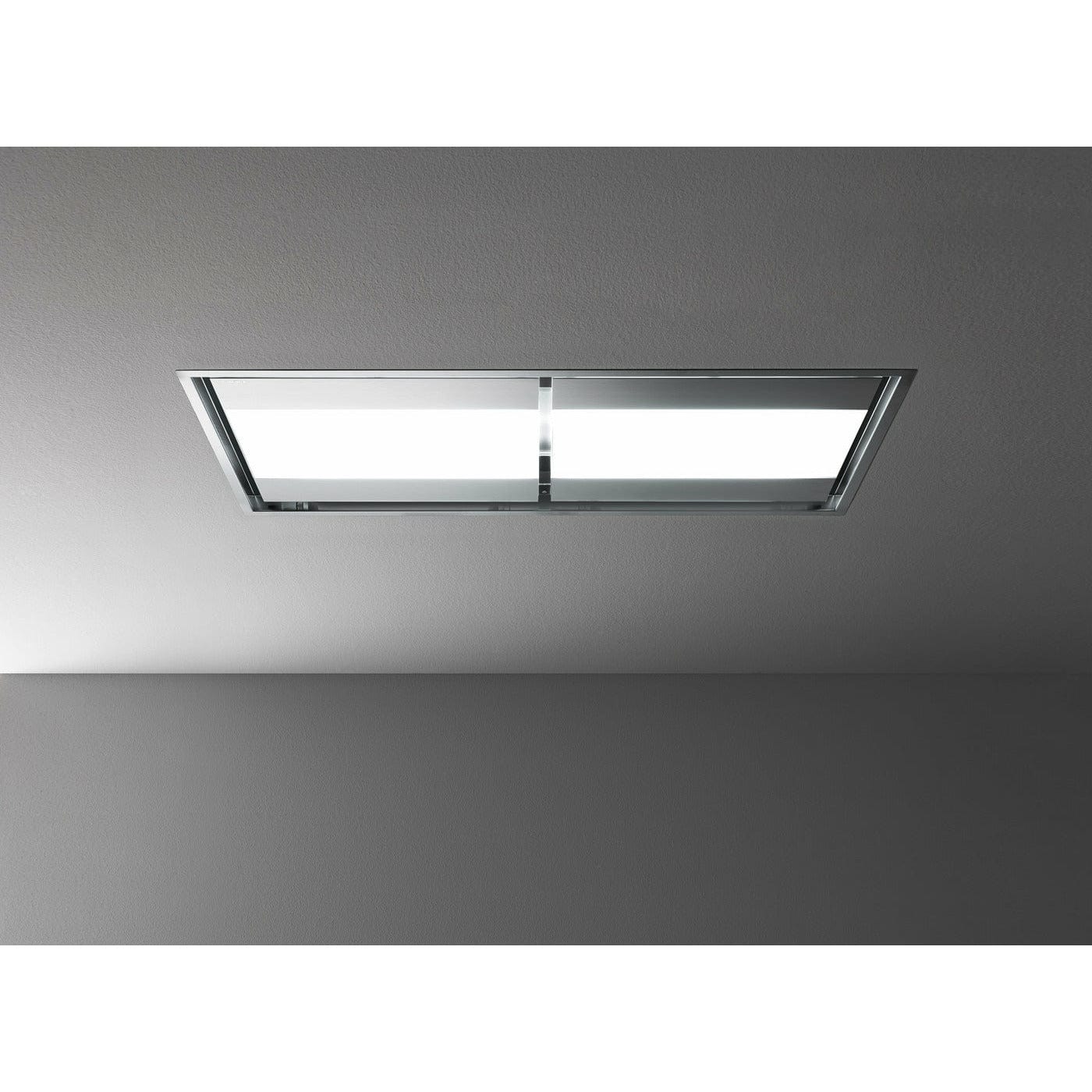 Falmec Nuvola 55" Ceiling Liner Only (Motor Not included) w/ Scotch brite stainless steel (AISI 304) , Tempered glass , Perimeter suction, LED and Remote control - FDNUV54C6SS-R1 I Luxury Appliances Direct