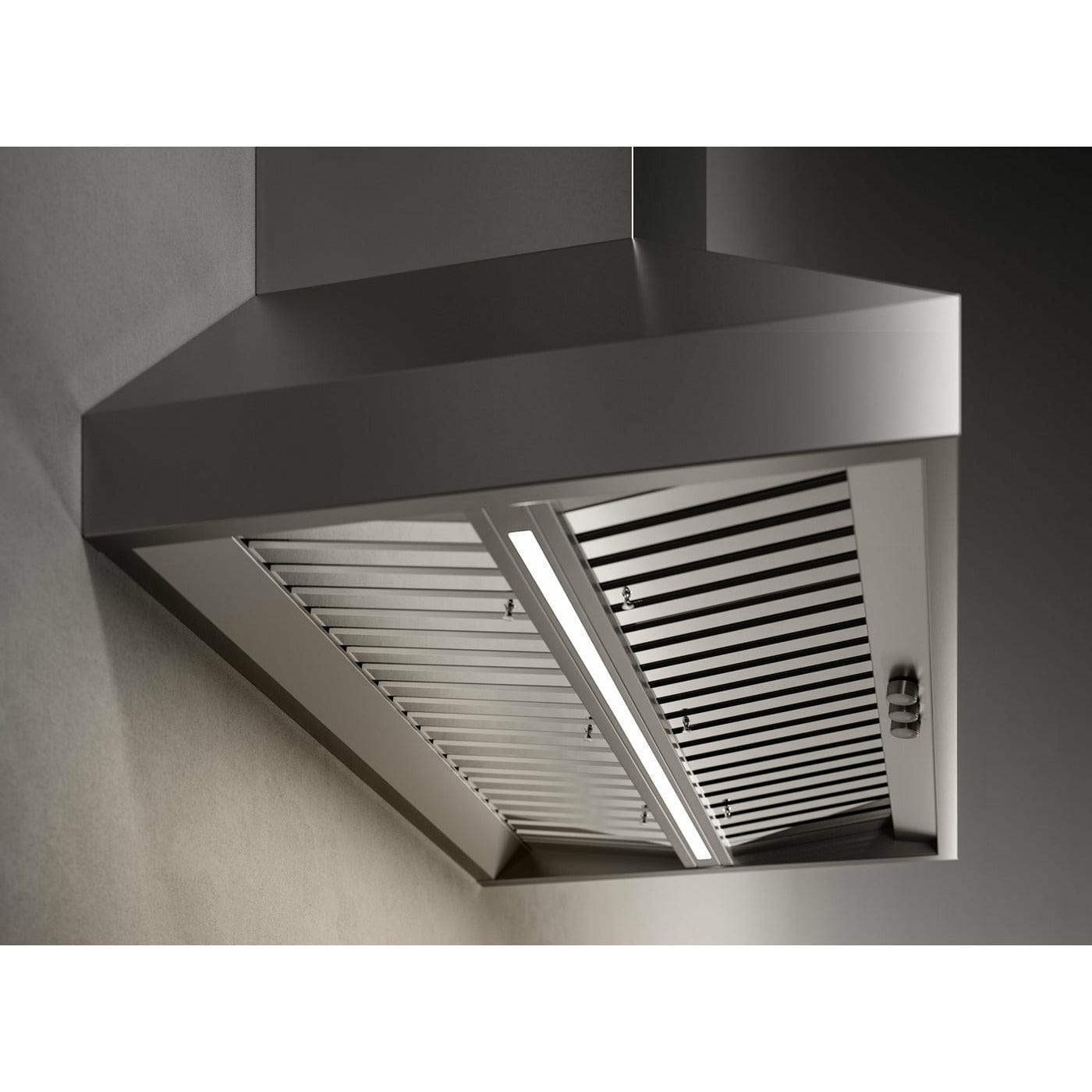 Falmec Pyramid 42"(106 cm) Wall Mount Outdoor Hood, 1200 CFM w/ LED lighting, Knob control , Pro Baffle Filters and Scotch brite stainless steel (AISI 304) FOPYR42W12OS I Luxury Appliances Direct