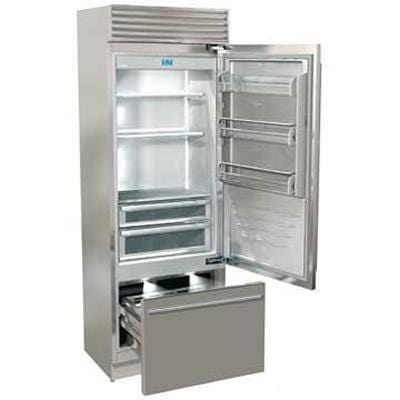 Fhiaba 24-inch, 12.1 cu. ft. Bottom Freezer Refrigerator with Ice and Water FP24B-RS1 I Luxury Appliances Direct