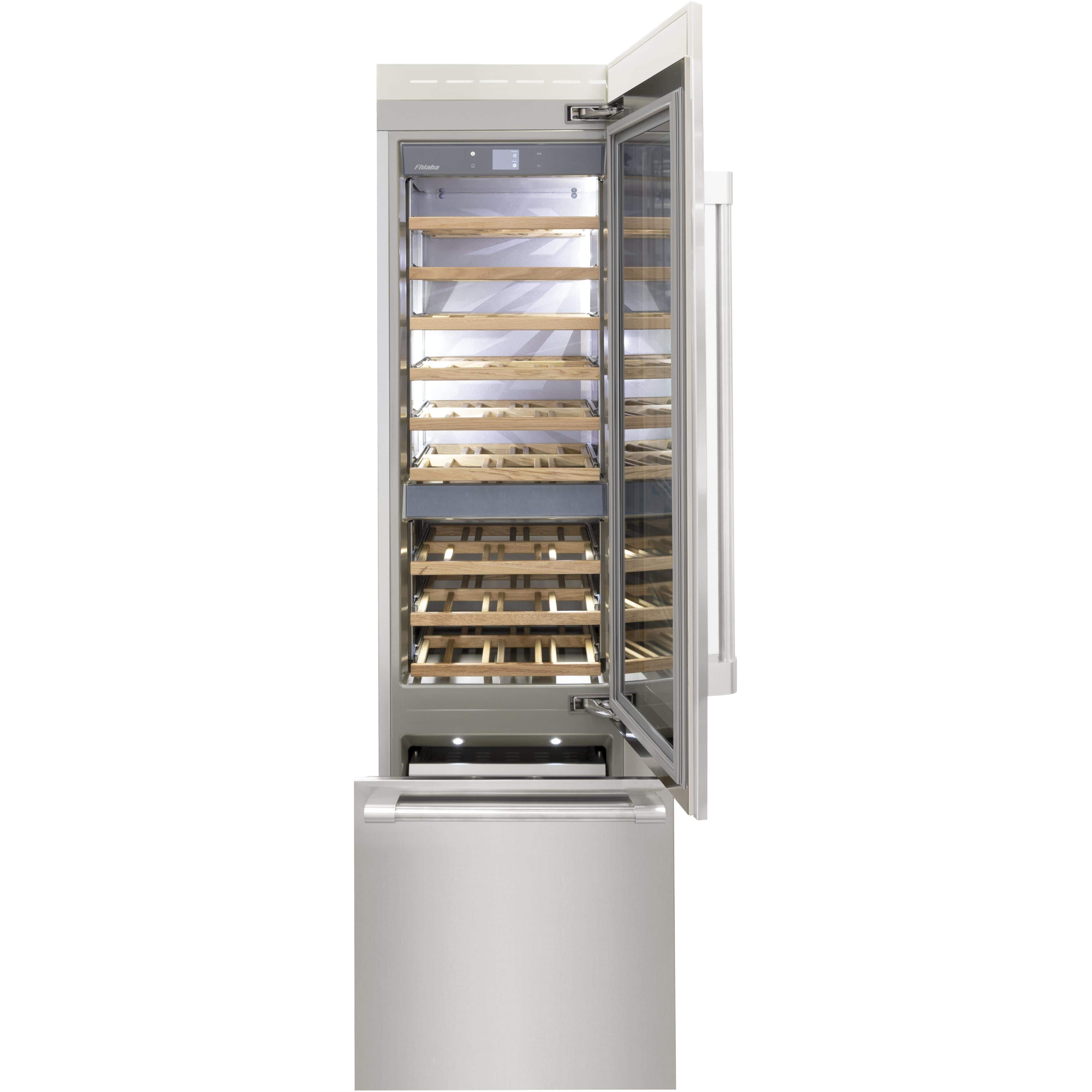 Fhiaba 24-inch Built-in Wine Cellar and Freezer Refrigerator with Smart Touch TFT Display FK24BWR-RGS1 I Luxury Appliances Direct