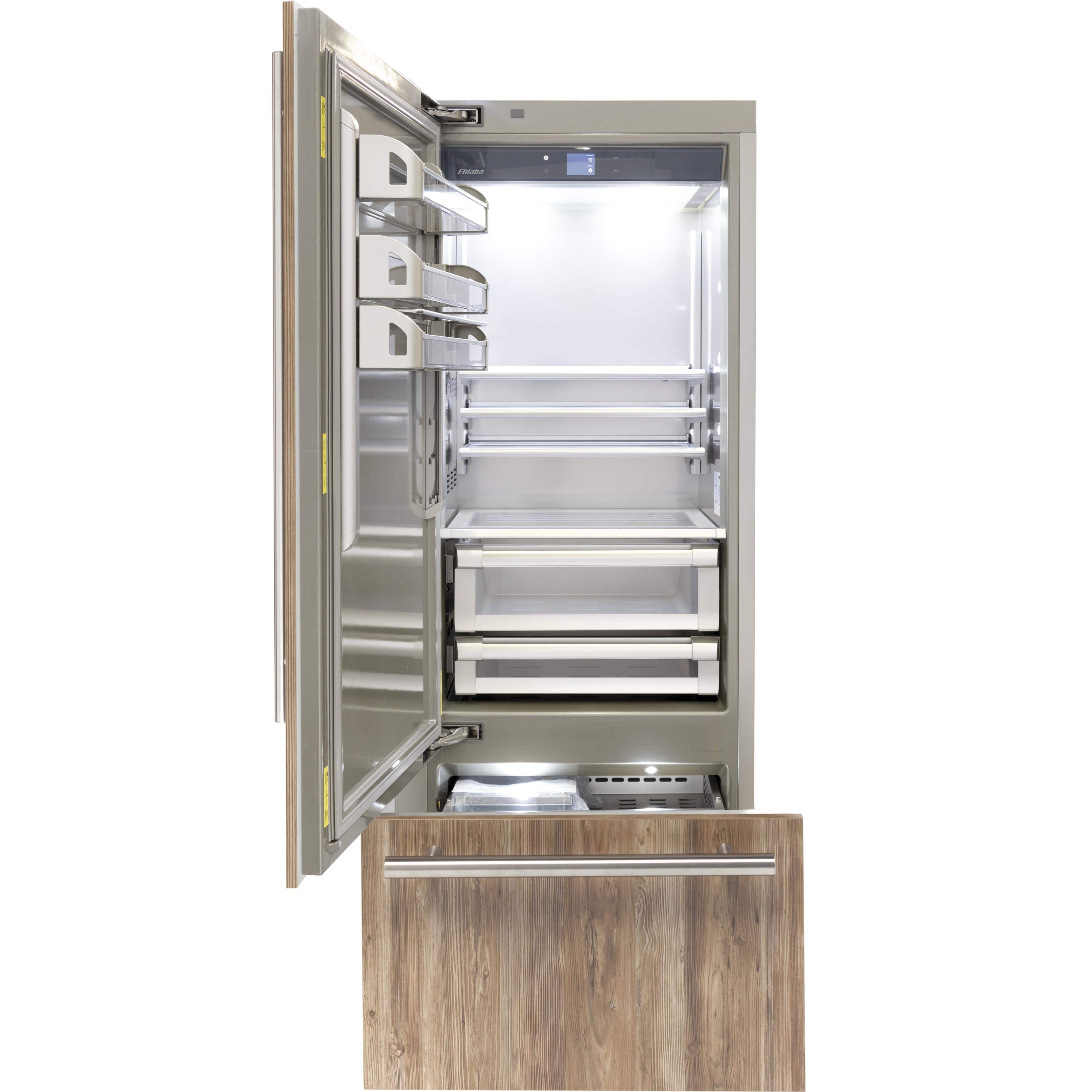 Fhiaba 30-inch, 15.5 cu. ft. Built-in Bottom Freezer Refrigerator with Interior Ice Maker FI30BI-LO1 I Luxury Appliances Direct
