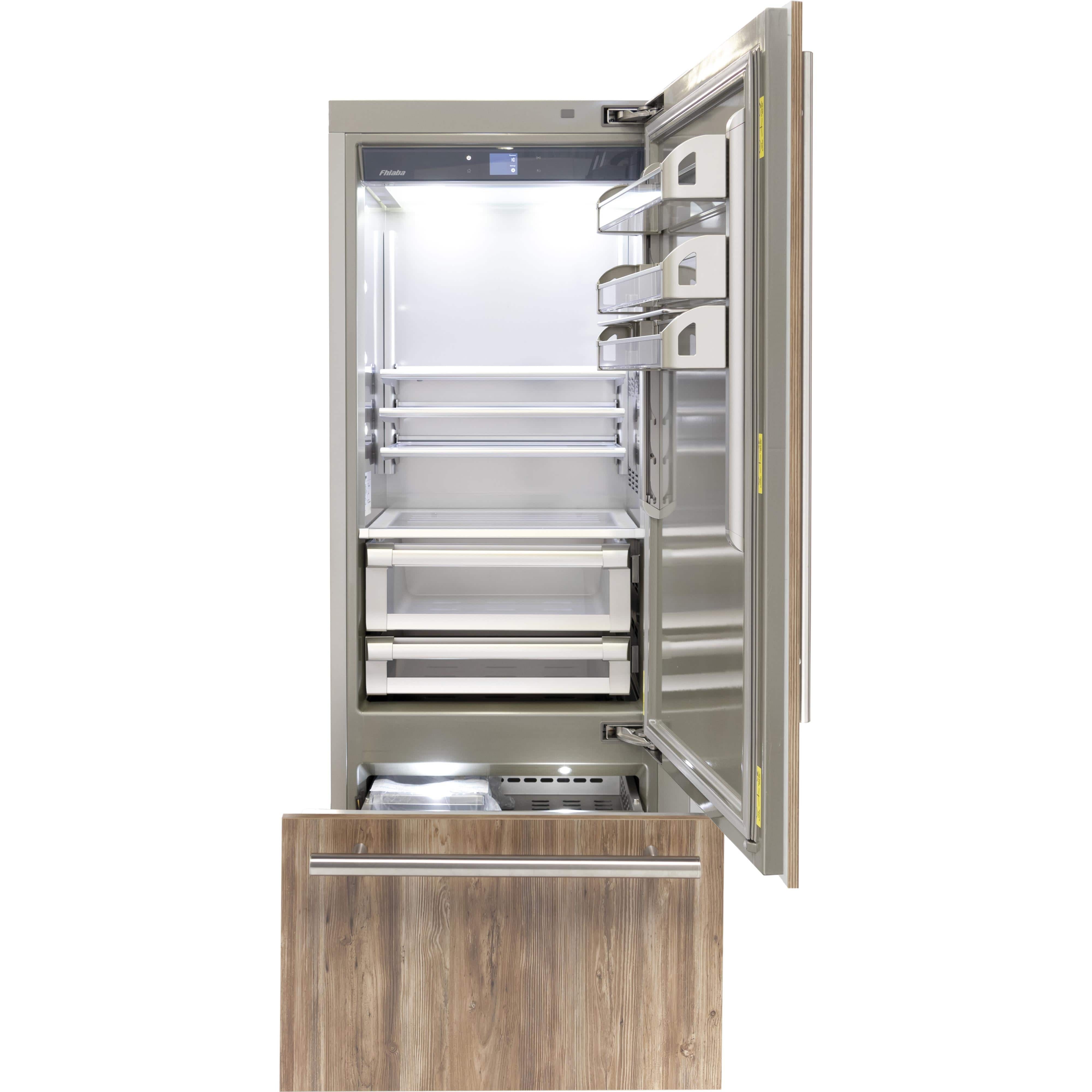 Fhiaba 30-inch, 15.5 cu.ft. Built-in Bottom Freezer Refrigerator with Interior Ice Maker FI30BI-RO1 I Luxury Appliances Direct