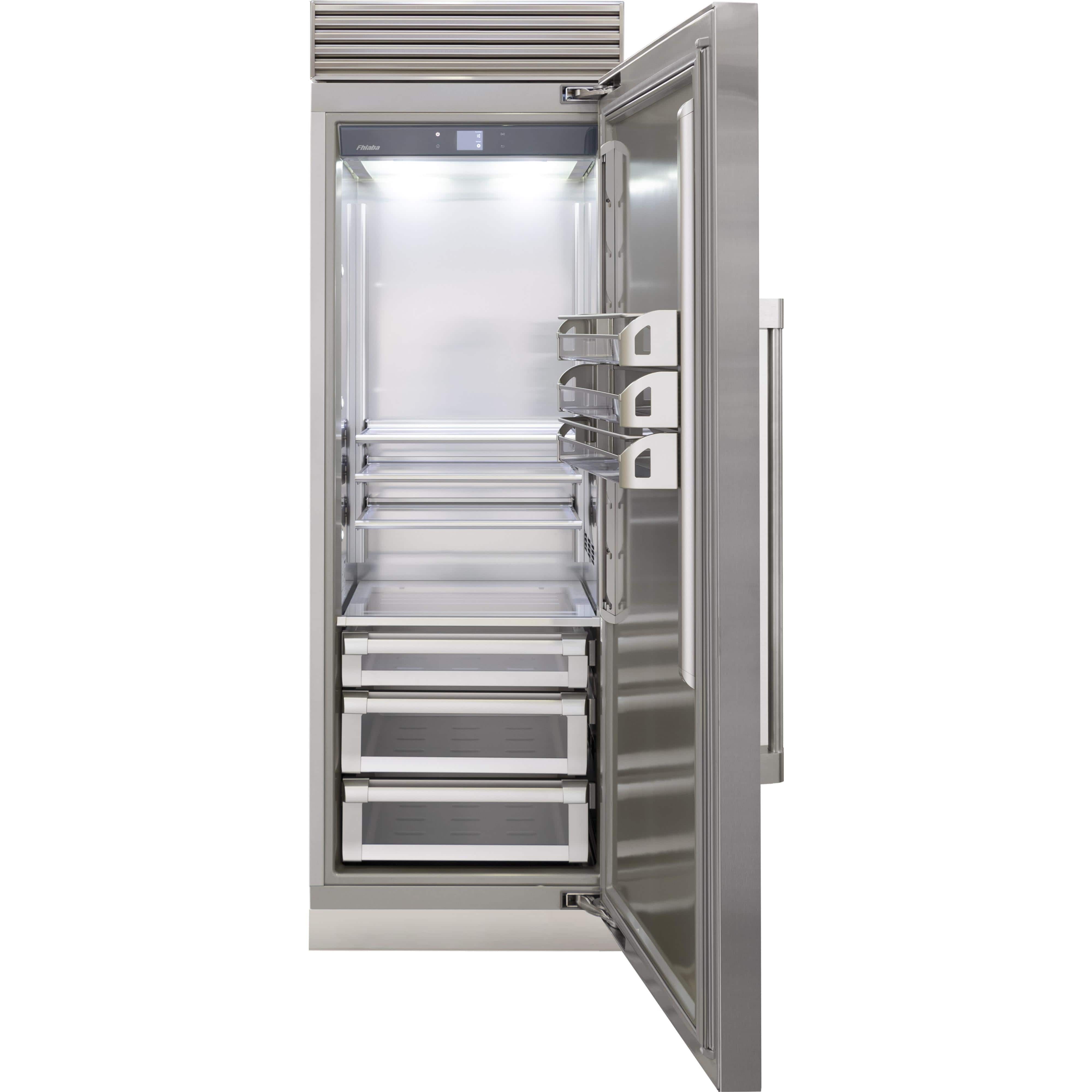 Fhiaba 30-inch, 16.9 cu. ft. Built-in All Refrigerator with Smart touch TFT Display FP30RFC-RS2 I Luxury Appliances Direct