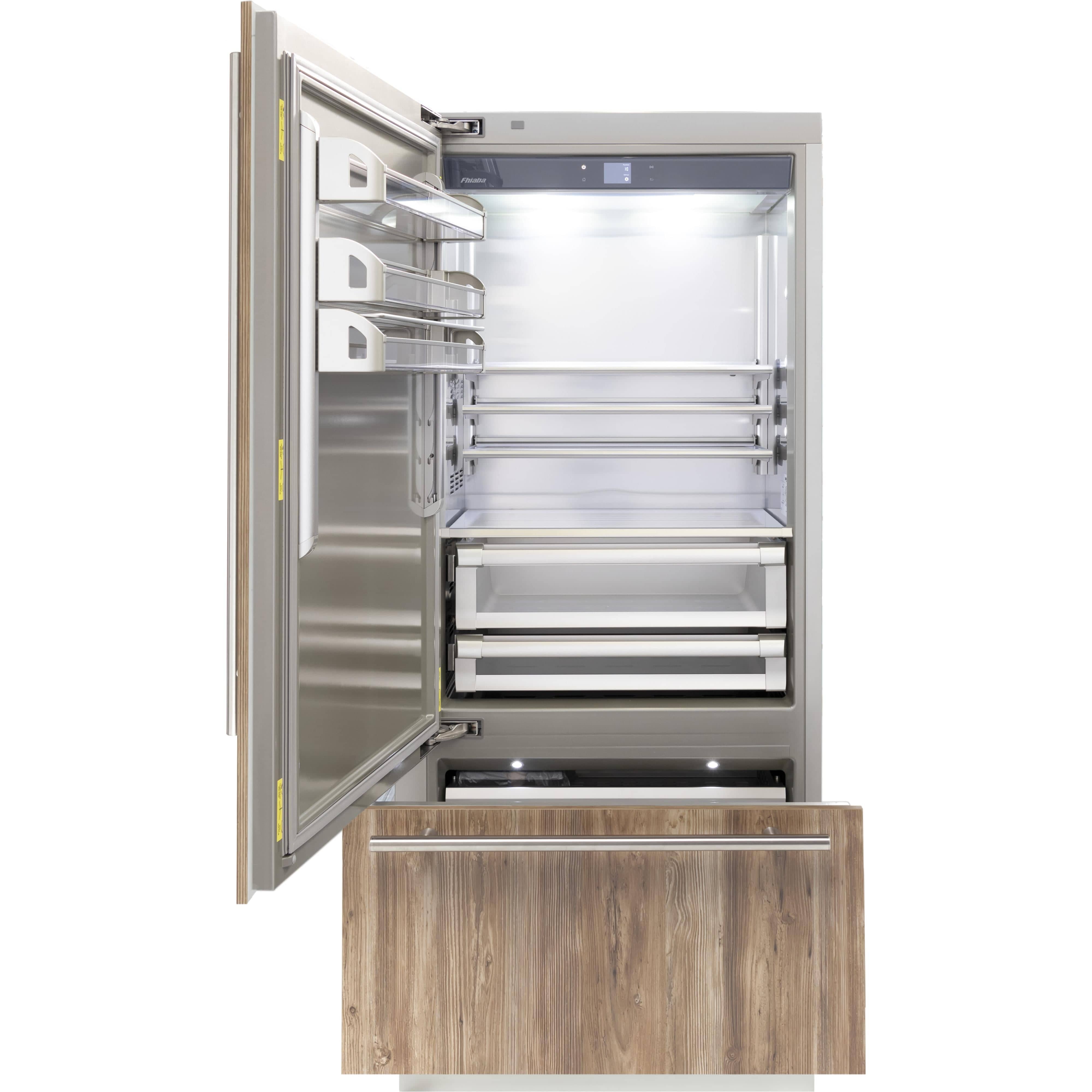 Fhiaba 36-inch, 19.6 cu.ft. Built-in Bottom Freezer Refrigerator with Interior Ice Maker FI36BI-LO1 I Luxury Appliances Direct