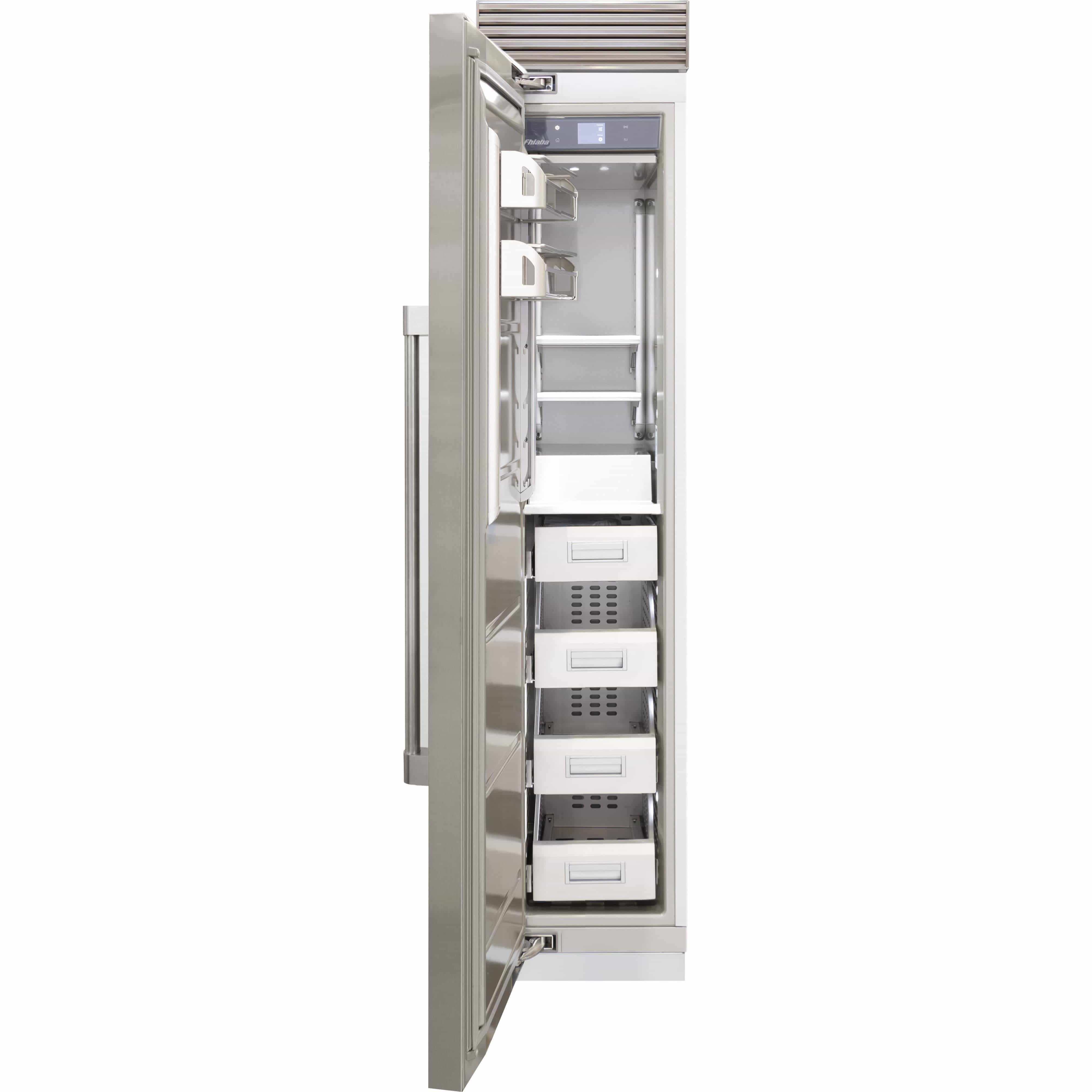 Fhiaba 7.9 cu. ft. 18" Upright Freezer with Smart Touch TFT Display FP18FZC-LS2 I Luxury Appliances Direct