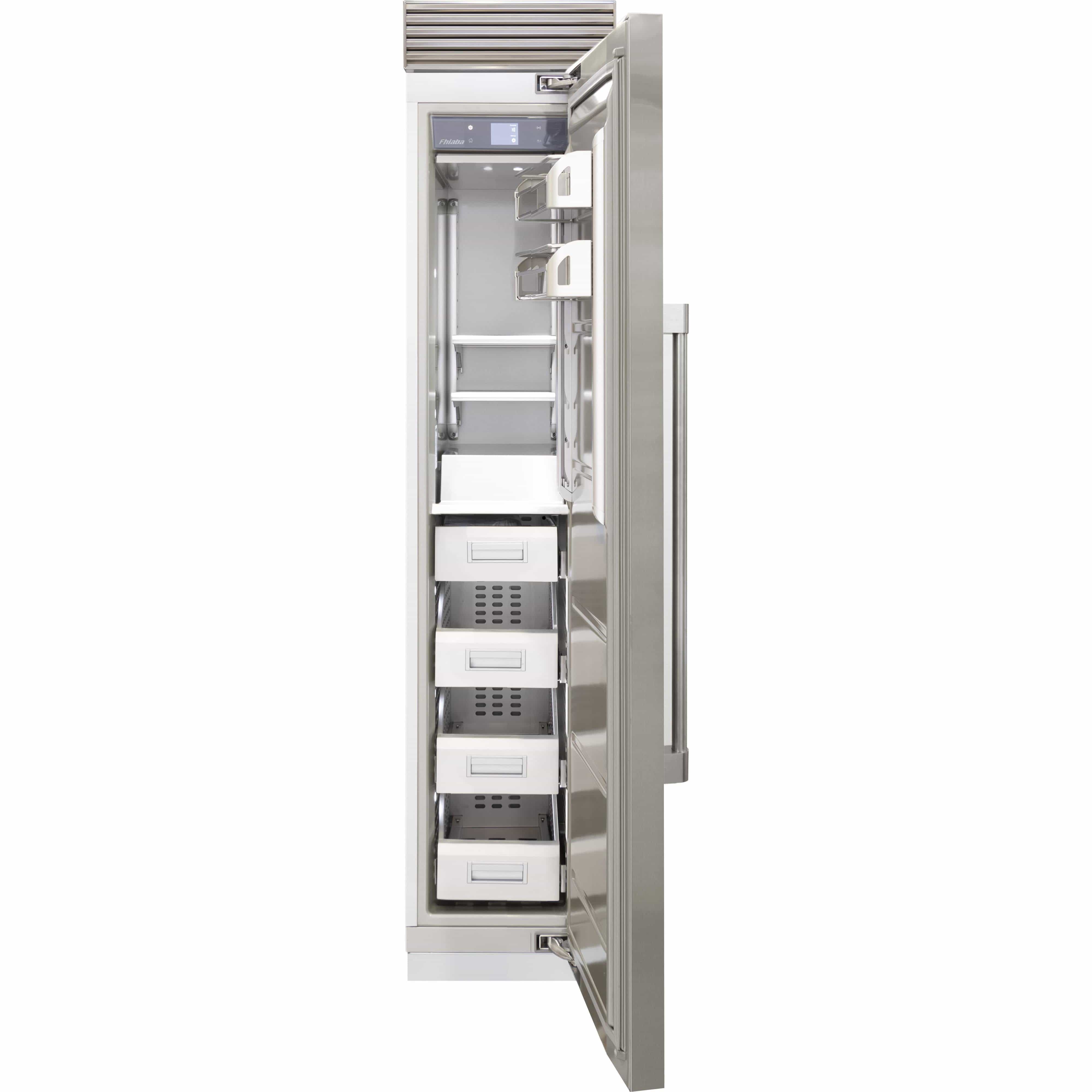 Fhiaba 7.9 cu. ft. 18" Upright Freezer with Smart Touch TFT Display FP18FZC-RS2 I Luxury Appliances Direct