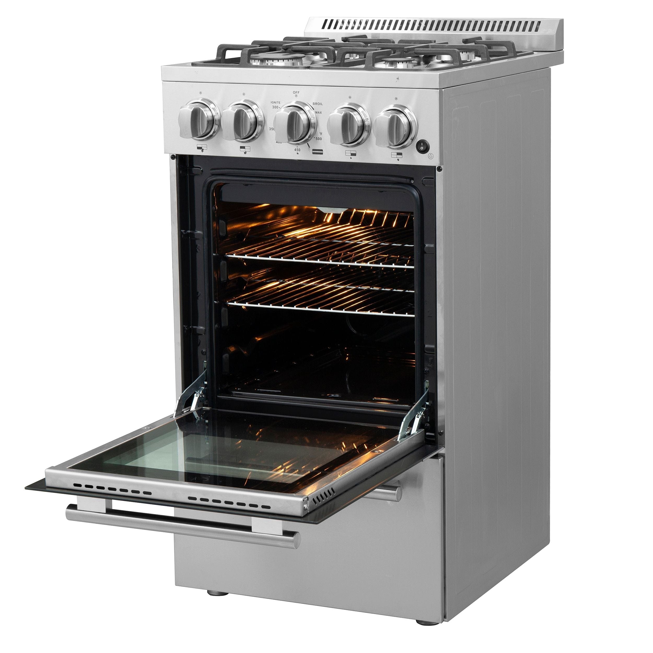 Forno Lamazze 20" Freestanding Gas Range With 4 Sealed Burners in Stainless Steel, FFSGS6265-20 I Luxury Appliances Direct