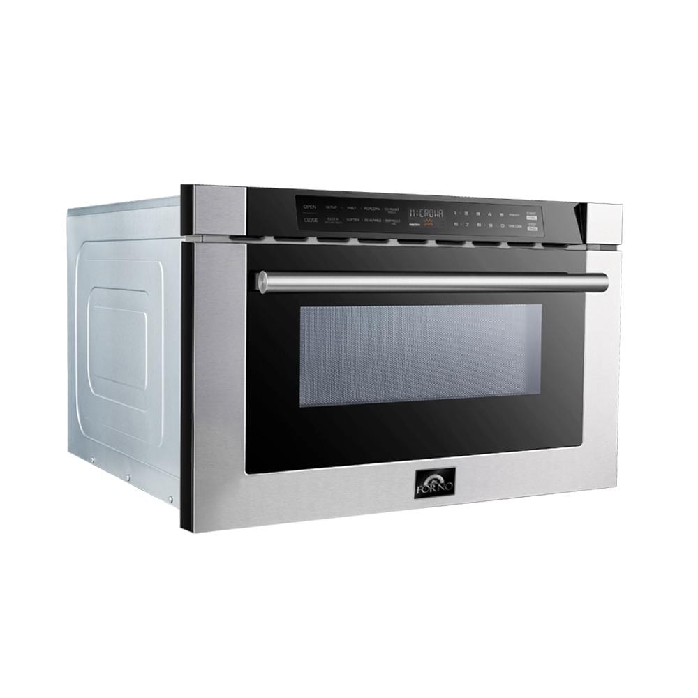 Forno 24" 1.2 cu. ft. Microwave Drawer In Stainless Steel - Professional, FMWDR3000-24 I Luxury Appliances Direct