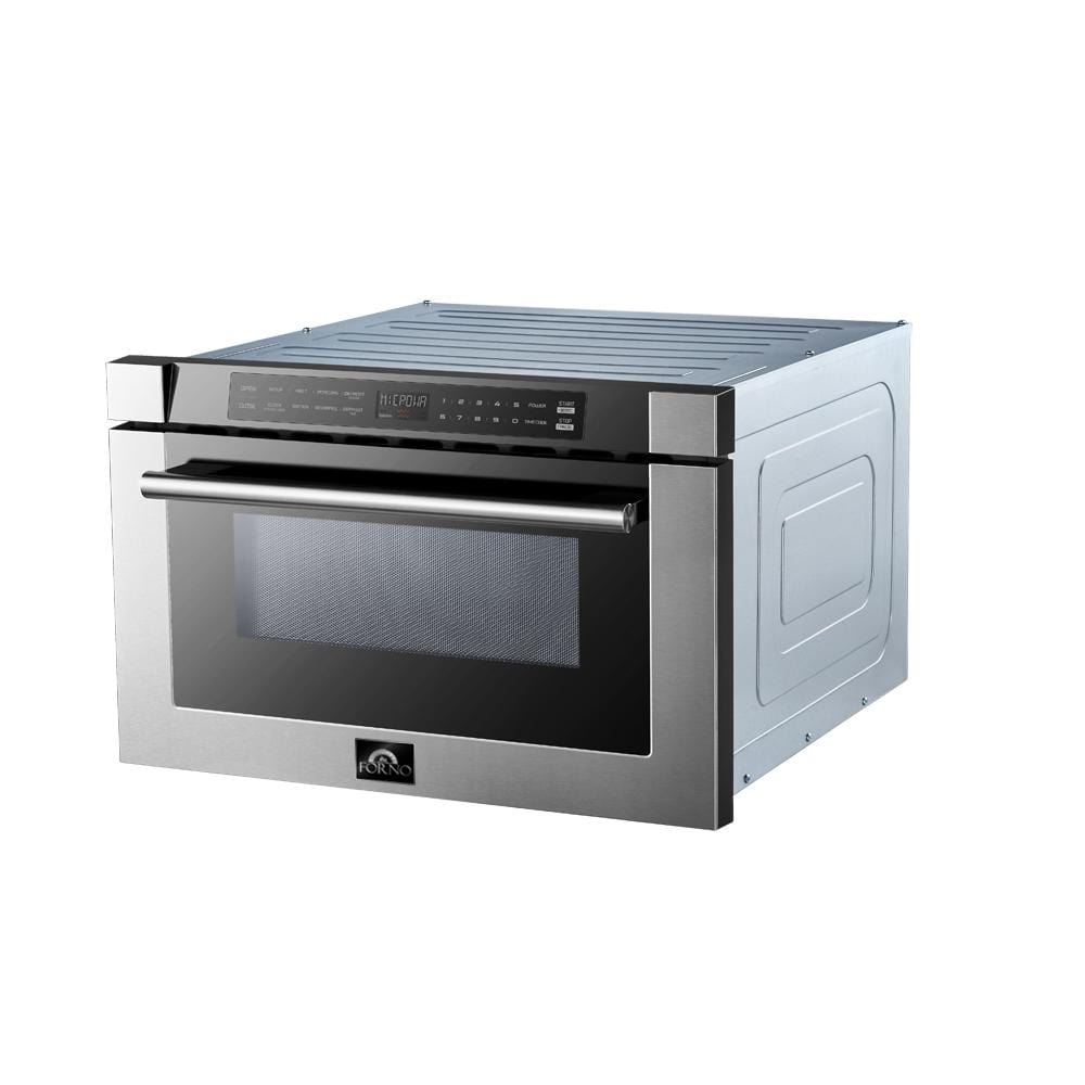 Forno 24" 1.2 cu. ft. Microwave Drawer In Stainless Steel - Professional, FMWDR3000-24 I Luxury Appliances Direct