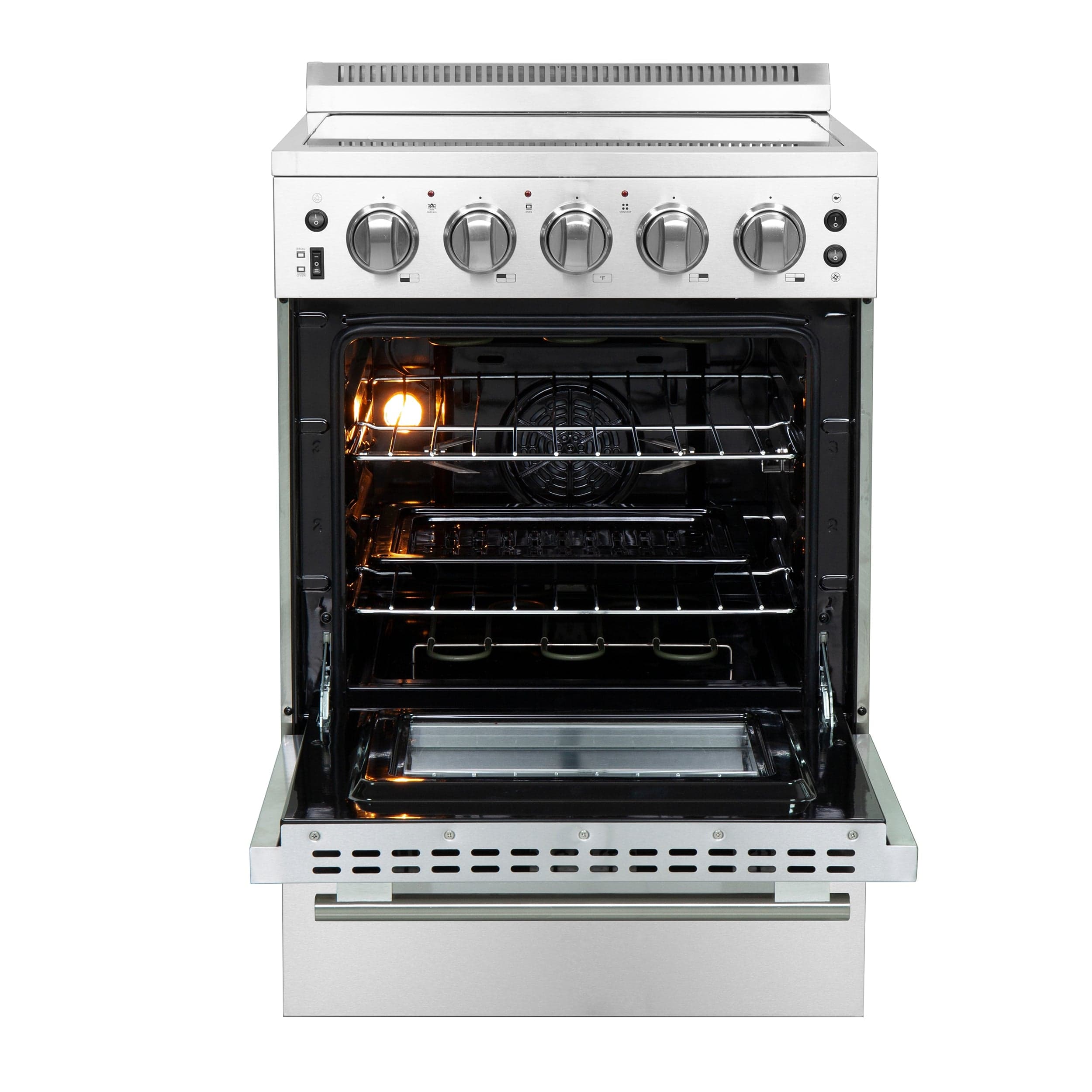 Forno Loiano 24" Freestanding Electric Range With 4 Element Burners in Stainless Steel, FFSEL6069-24 I Luxury Appliances Direct