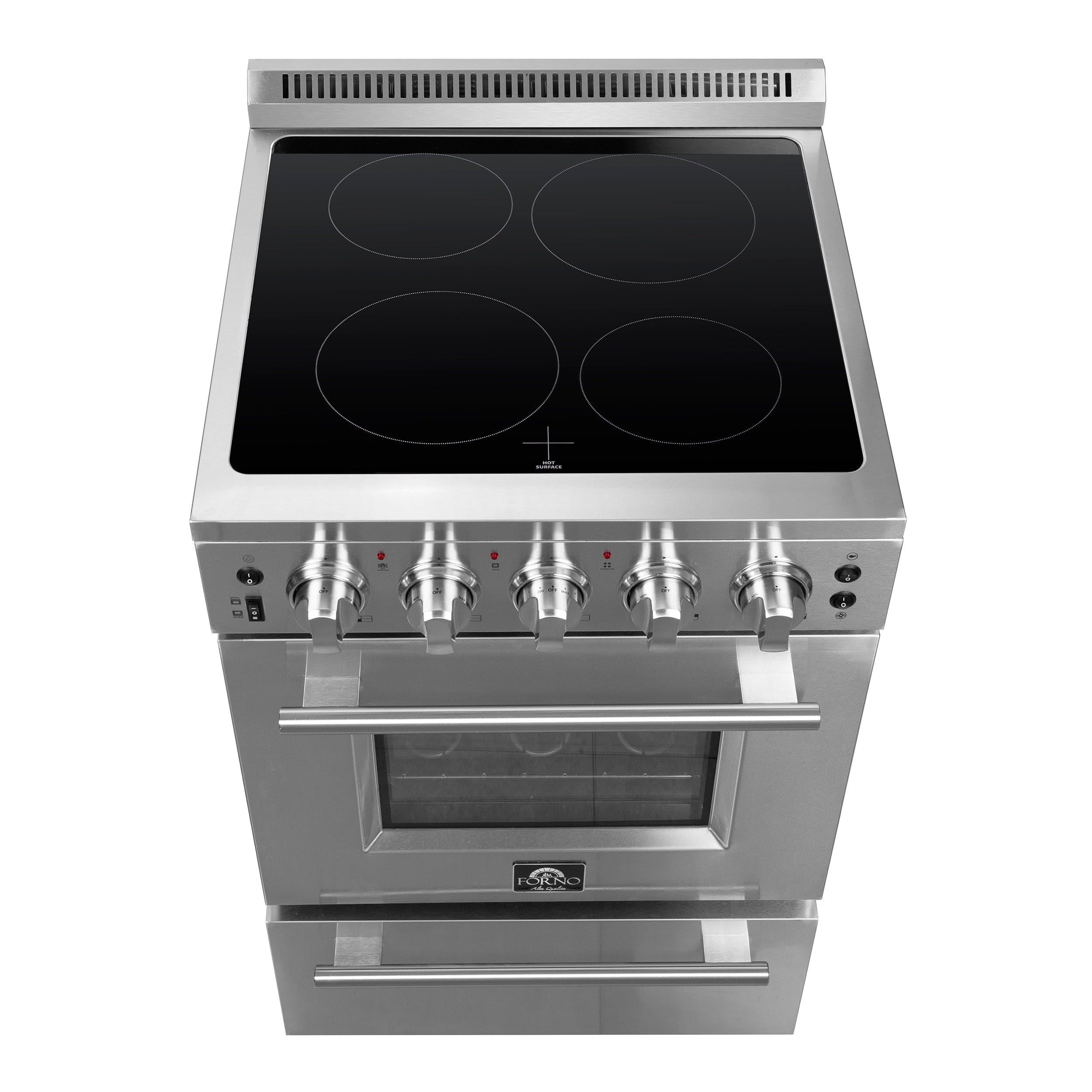 Forno Loiano 24" Freestanding Electric Range With 4 Element Burners in Stainless Steel, FFSEL6069-24 I Luxury Appliances Direct