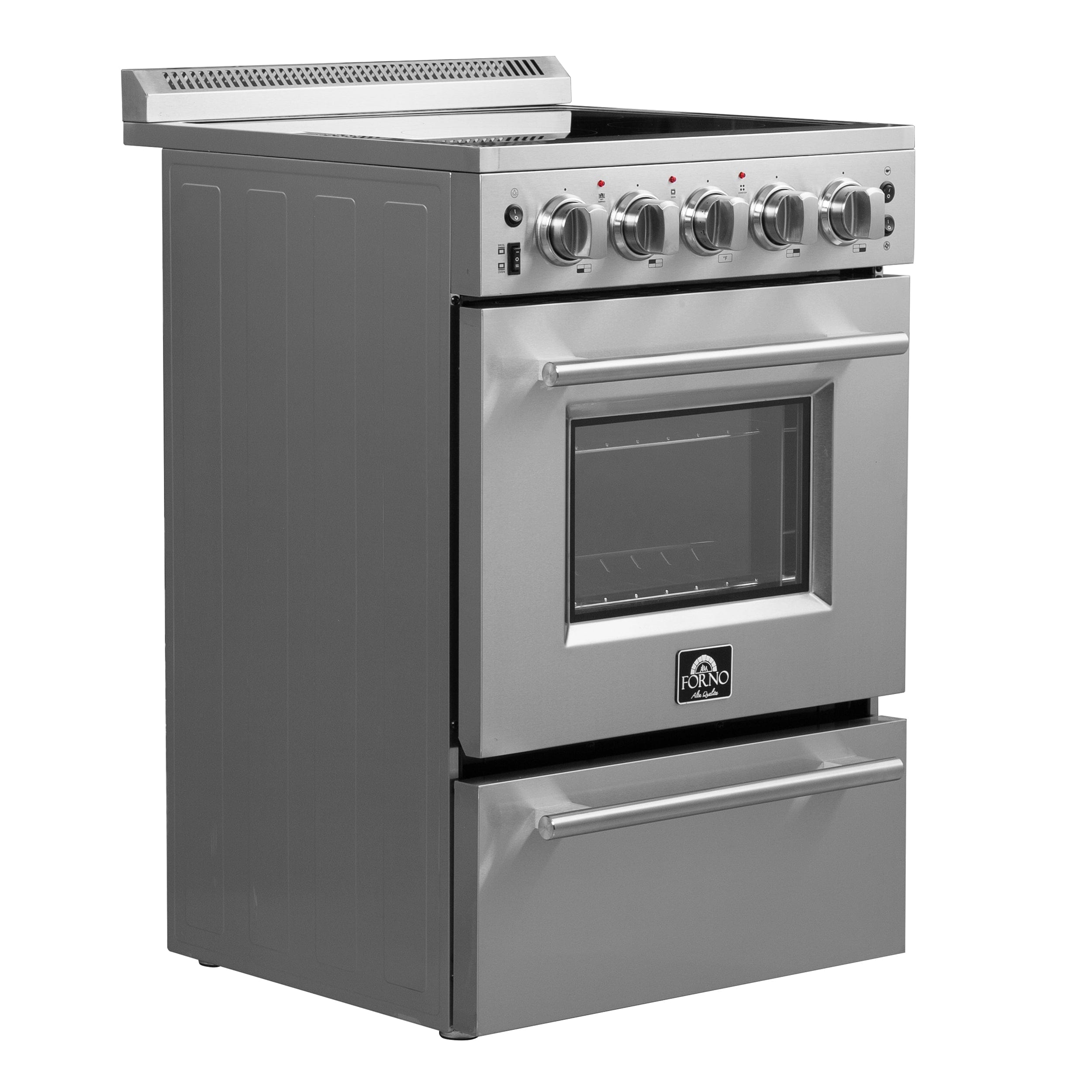 Forno Loiano 24" Freestanding Electric Range With 4 Element Burners in Stainless Steel, FFSEL6069-24 I Luxury Appliances Direct