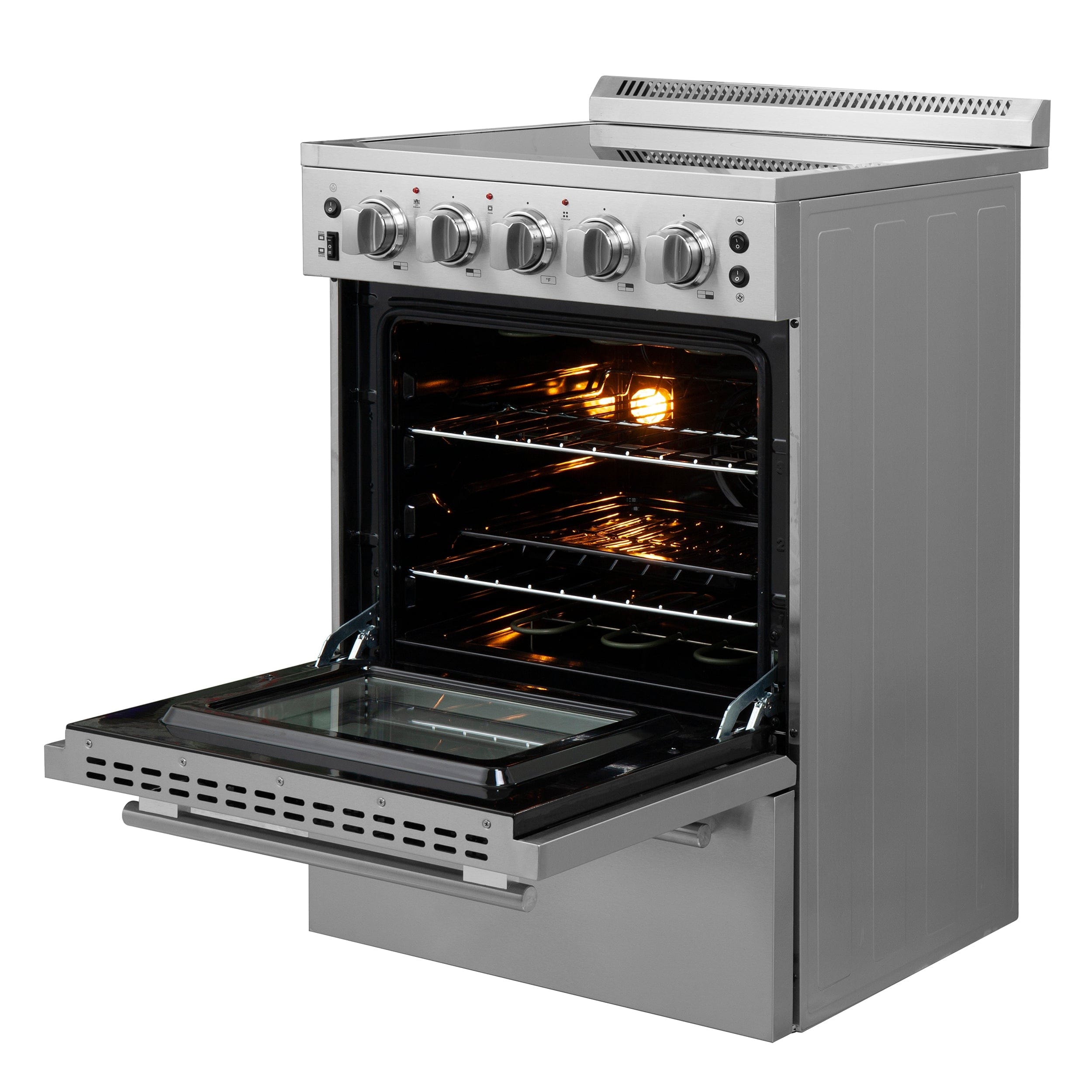 Forno Loiano 24" Freestanding Electric Range With 4 Element Burners in Stainless Steel, FFSEL6069-24 I Luxury Appliances Direct