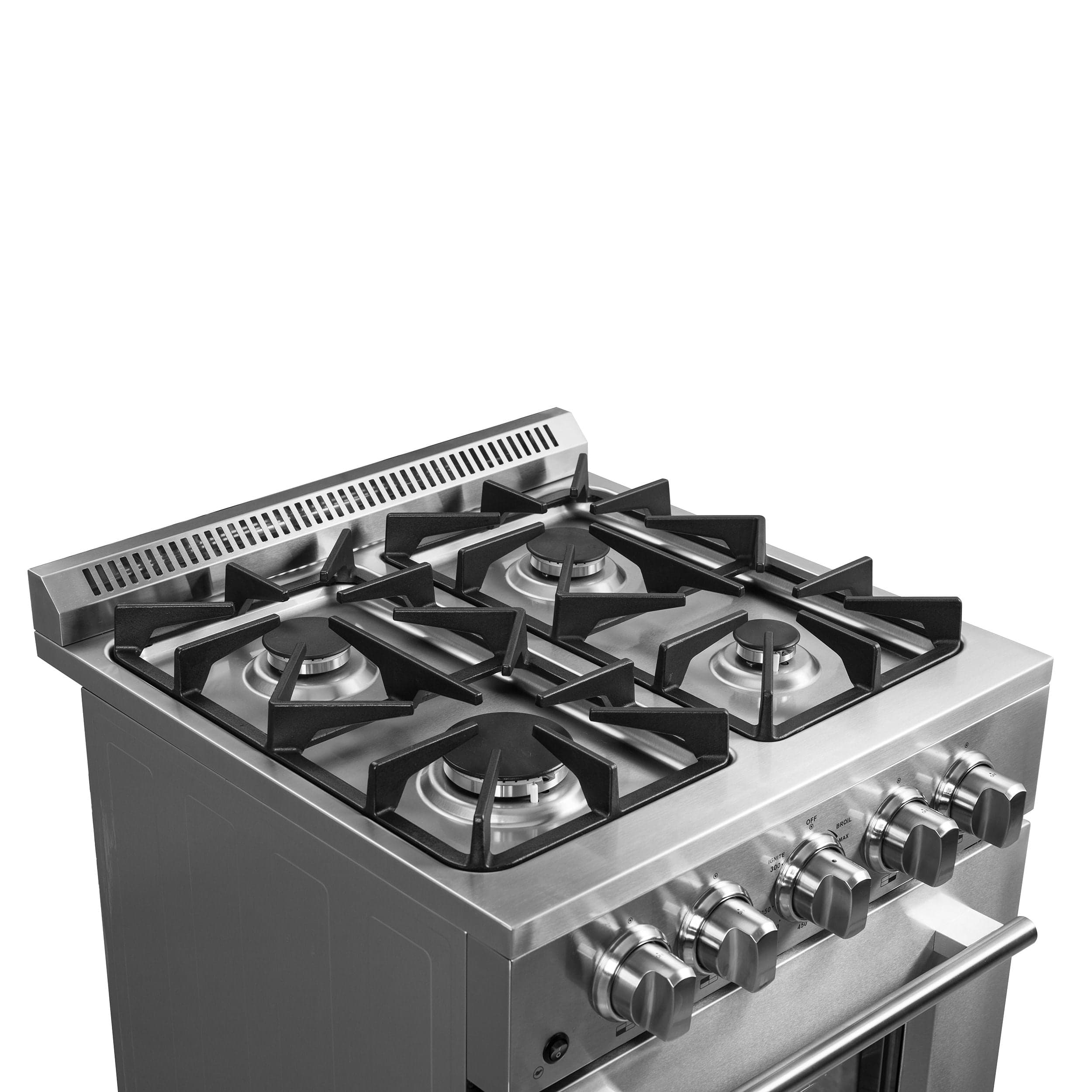 Forno Breno 24" Freestanding Gas Range With 4 Sealed Burners in Stainless Steel, FFSGS6272-24 I Luxury Appliances Direct