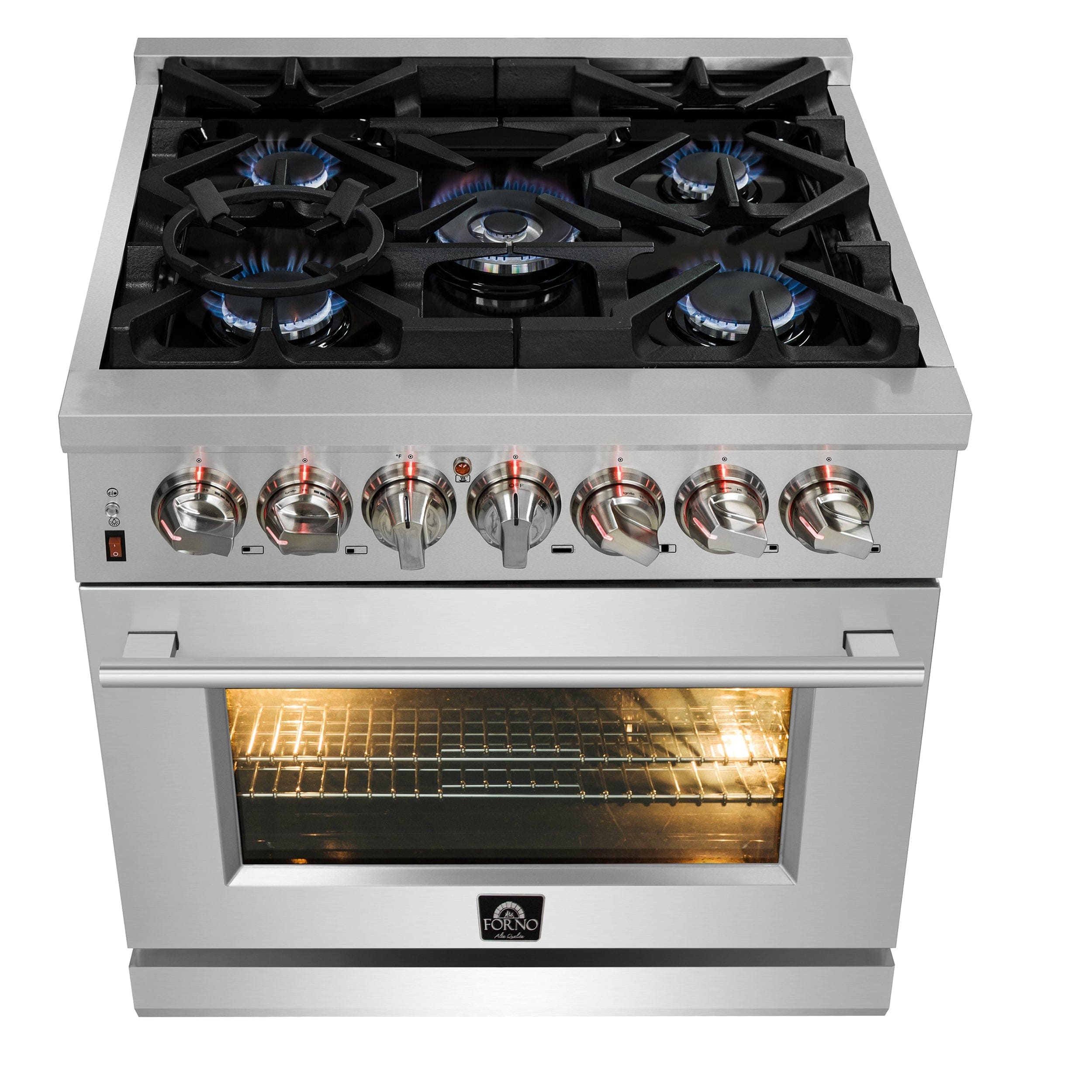 Forno Massimo 30" Freestanding Dual Fuel Range with 5 Burners, FFSGS6125-30 I Luxury Appliances Direct