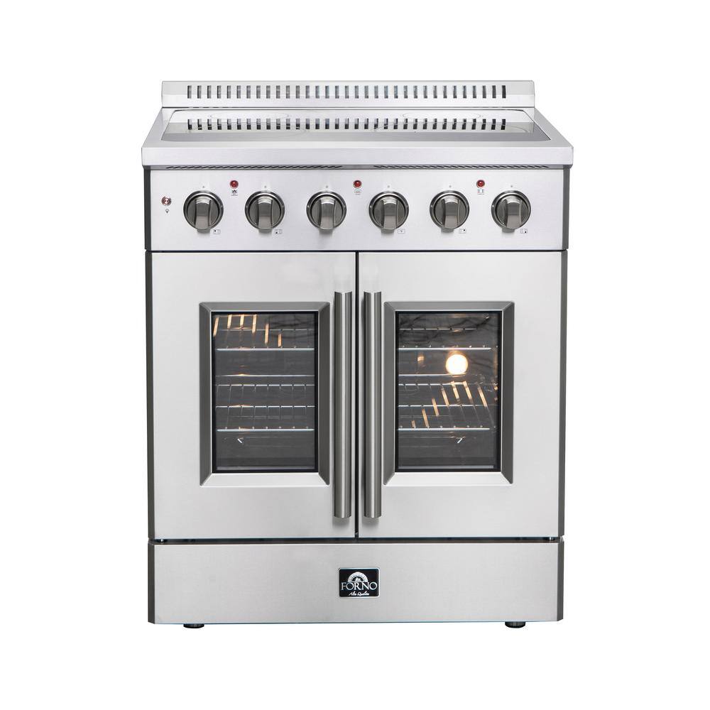 Forno Galiano 30" Freestanding Electric Range With French Door in Stainless Steel, FFSEL6917-30 I Luxury Appliances Direct