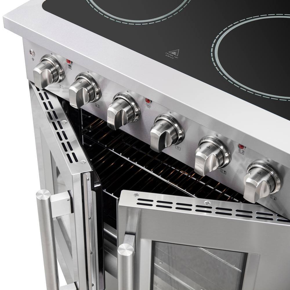 Forno Galiano 30" Freestanding Electric Range With French Door in Stainless Steel, FFSEL6917-30 I Luxury Appliances Direct