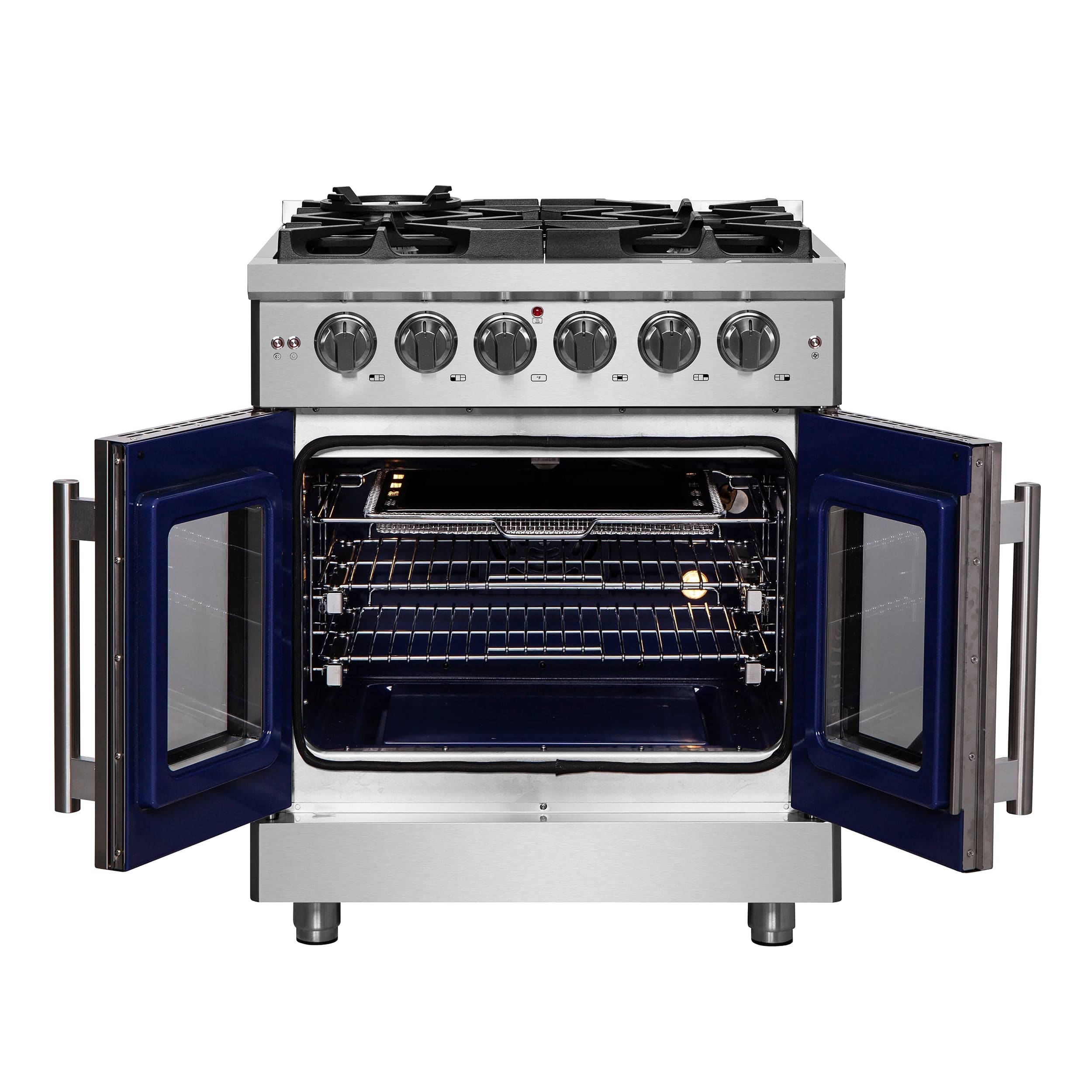 Forno Massimo 30" Freestanding French Door Gas Range with 5 Burners, FFSGS6439-30 I Luxury Appliances Direct