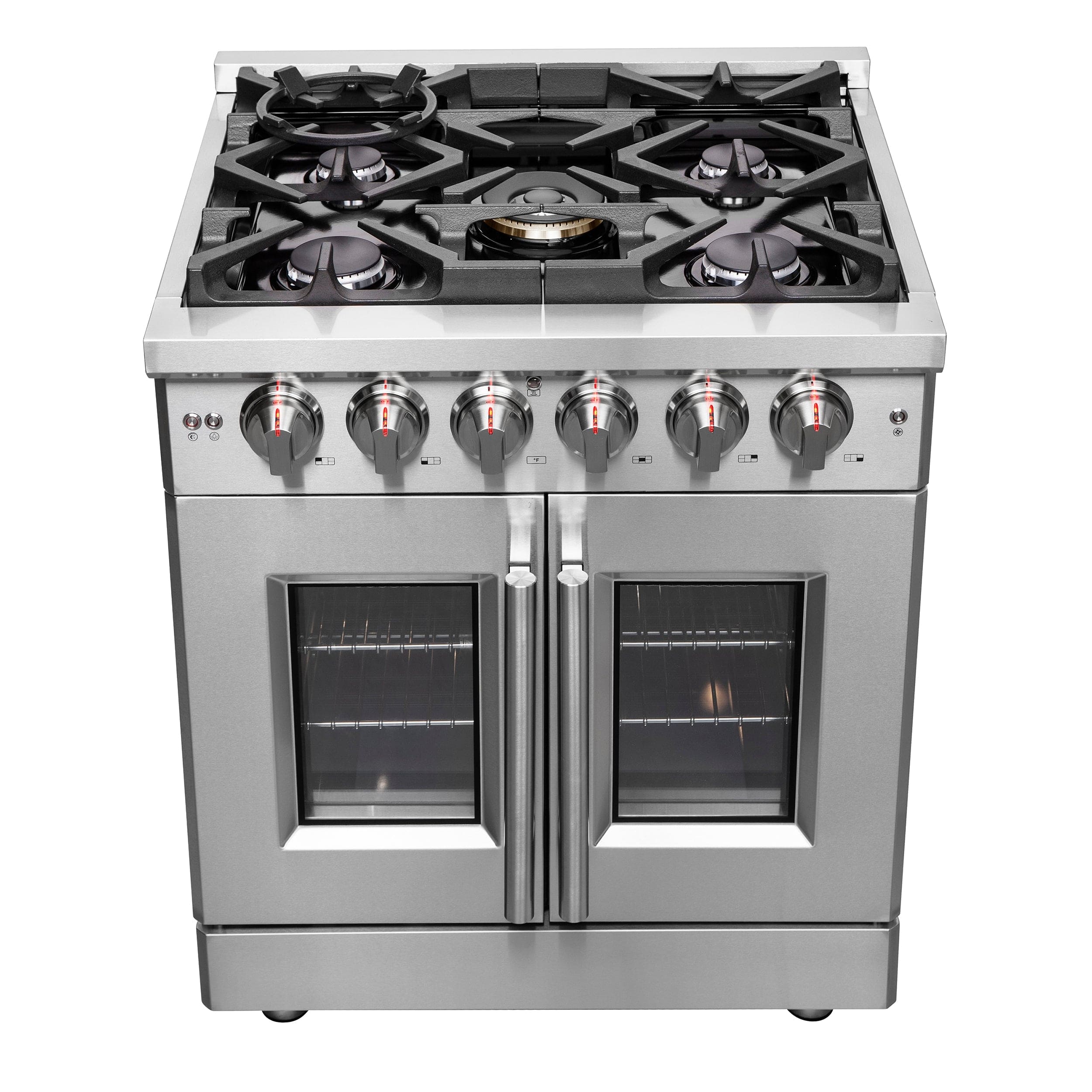 Forno Massimo 30" Freestanding French Door Gas Range with 5 Burners, FFSGS6439-30 I Luxury Appliances Direct