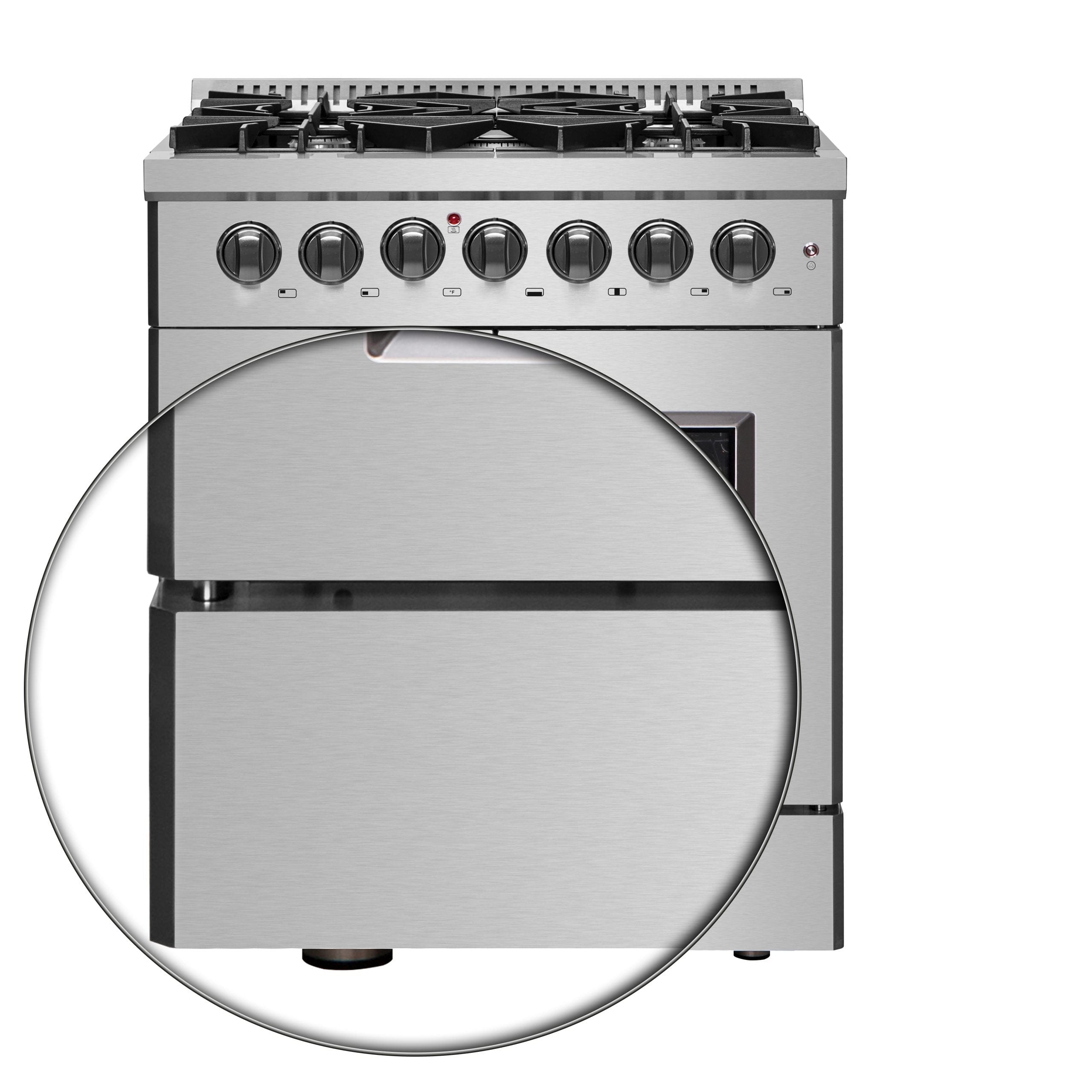 Forno Galiano 30" Gas Burner, Electric Oven Range With French Door in Stainless Steel, FFSGS6356-30 I Luxury Appliances Direct