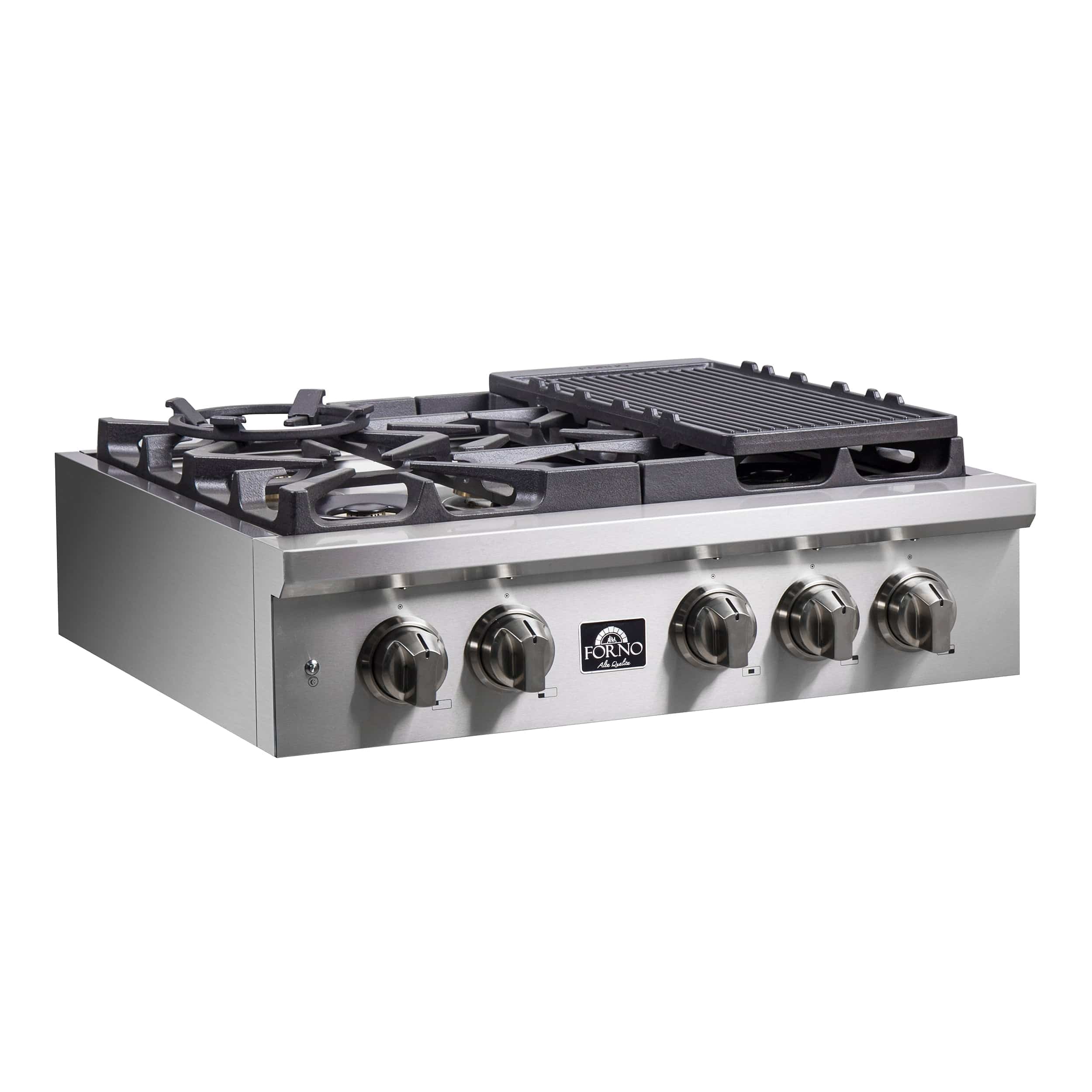 Forno Spezia Alta Qualita 30" Gas Rangetop With 5 Sealed Burners in Stainless Steel, FCTGS5751-30 I Luxury Appliances Direct