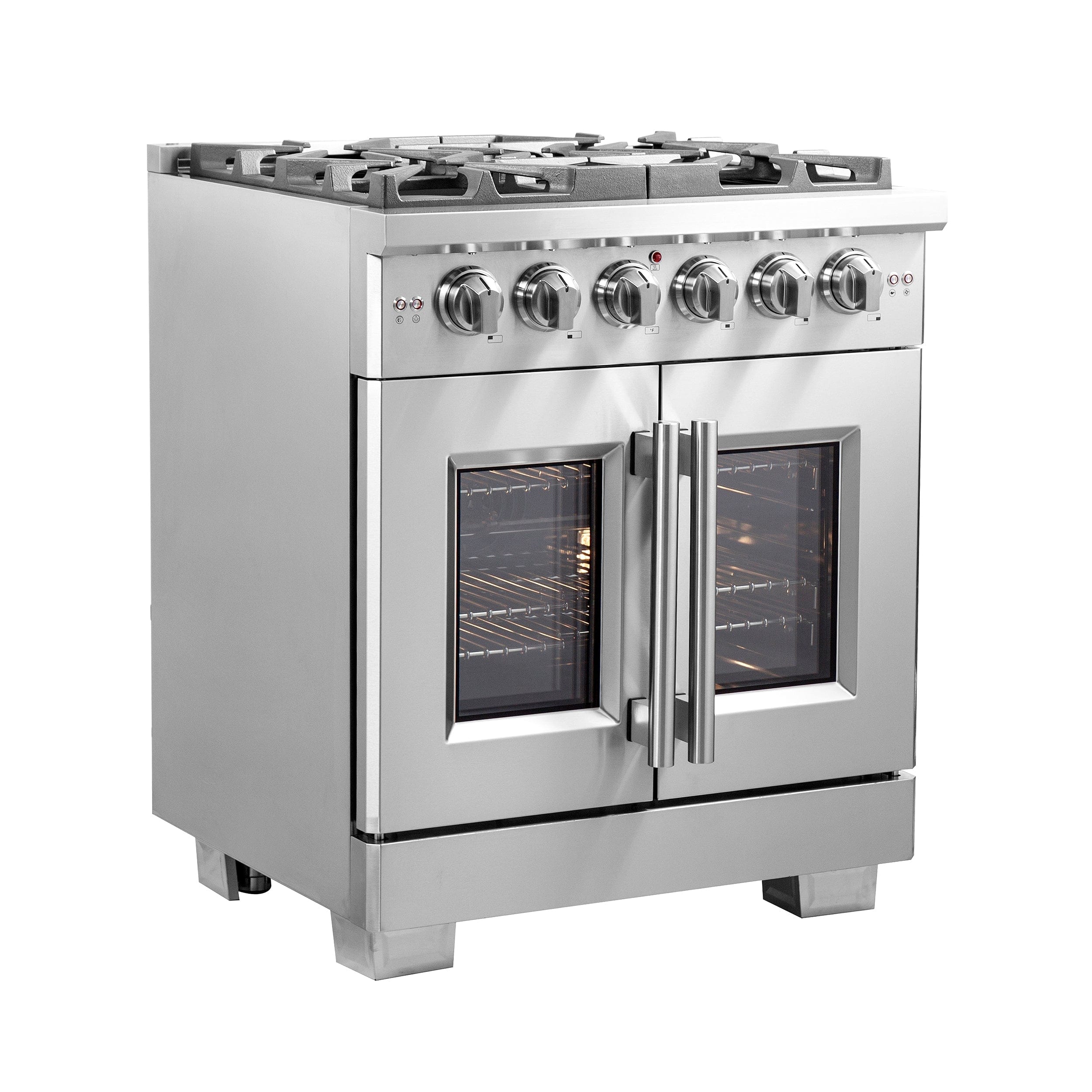 Forno Capriasca 30" Professional Gas Range With French Door And 5 Sealed Burners, FFSGS6460-30 I Luxury Appliances Direct
