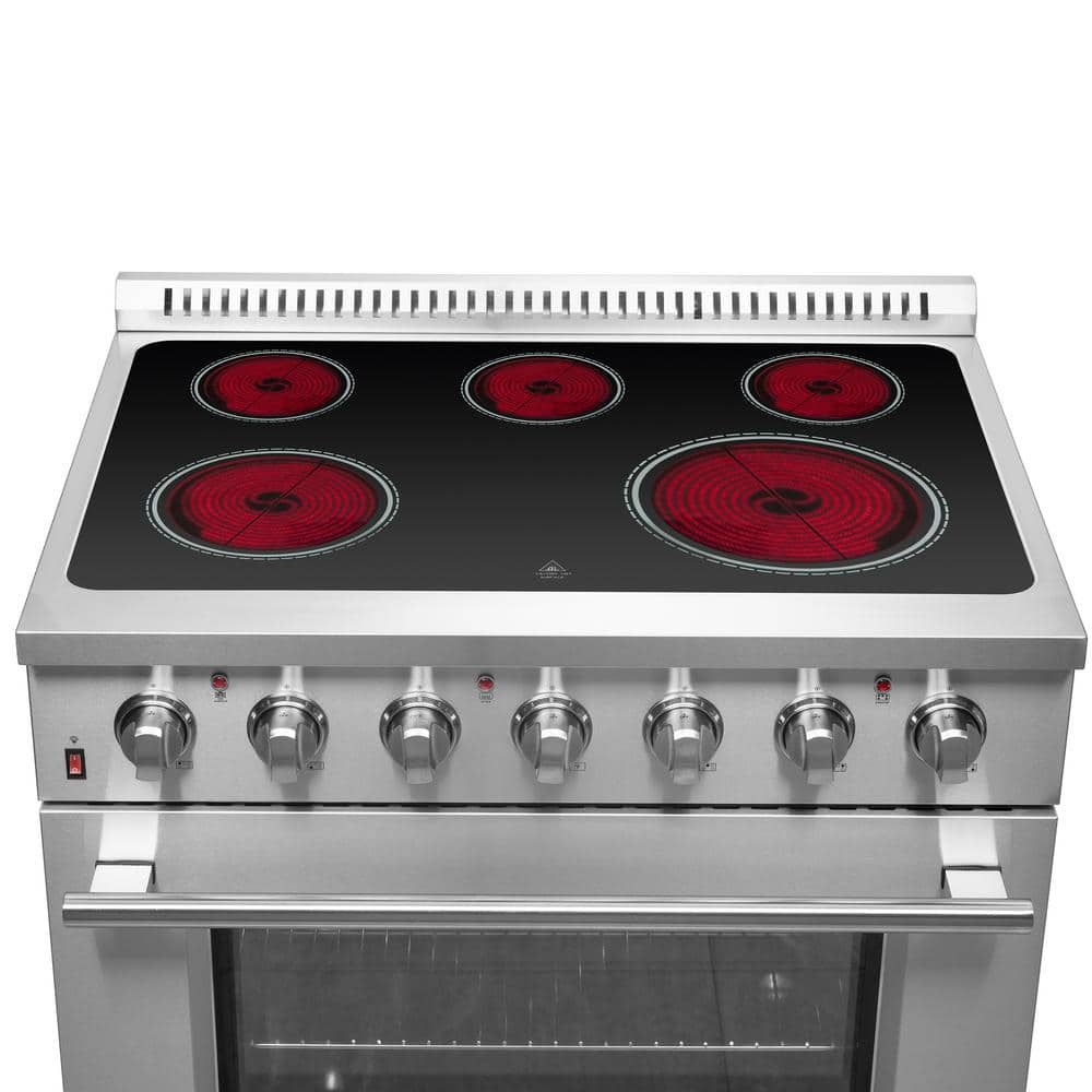 Forno Galiano 36" Freestanding Electric Range in Stainless Steel, FFSEL6083-36 I Luxury Appliances Direct