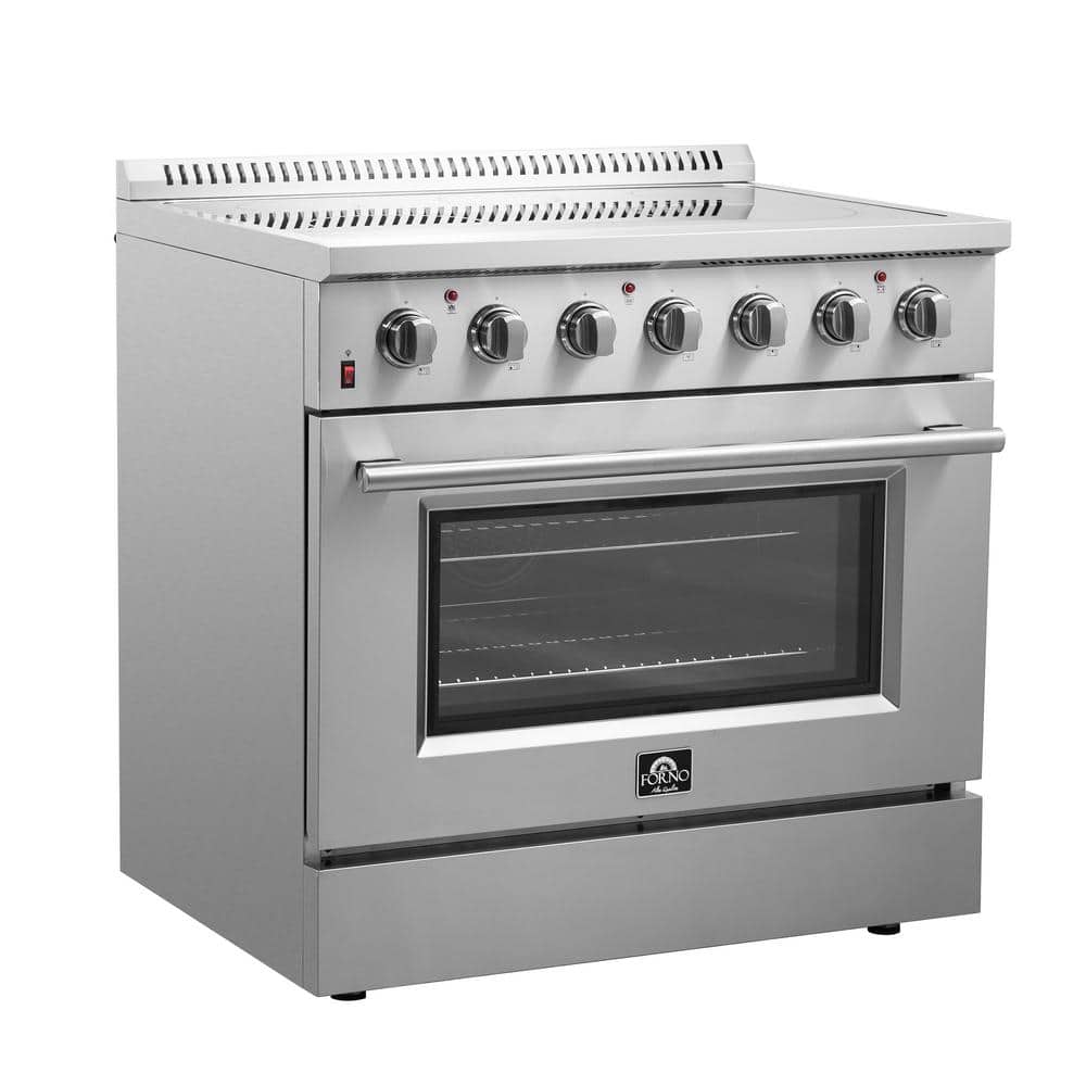 Forno Galiano 36" Freestanding Electric Range in Stainless Steel, FFSEL6083-36 I Luxury Appliances Direct