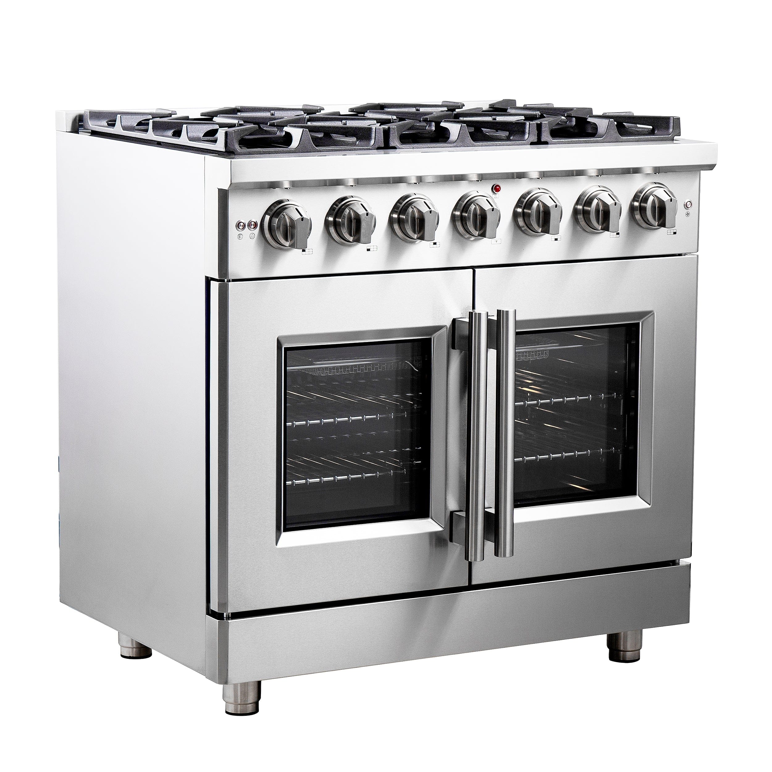 Forno Massimo 36" Freestanding French Door Gas Range with 6 Burners, FFSGS6439-36 I Luxury Appliances Direct
