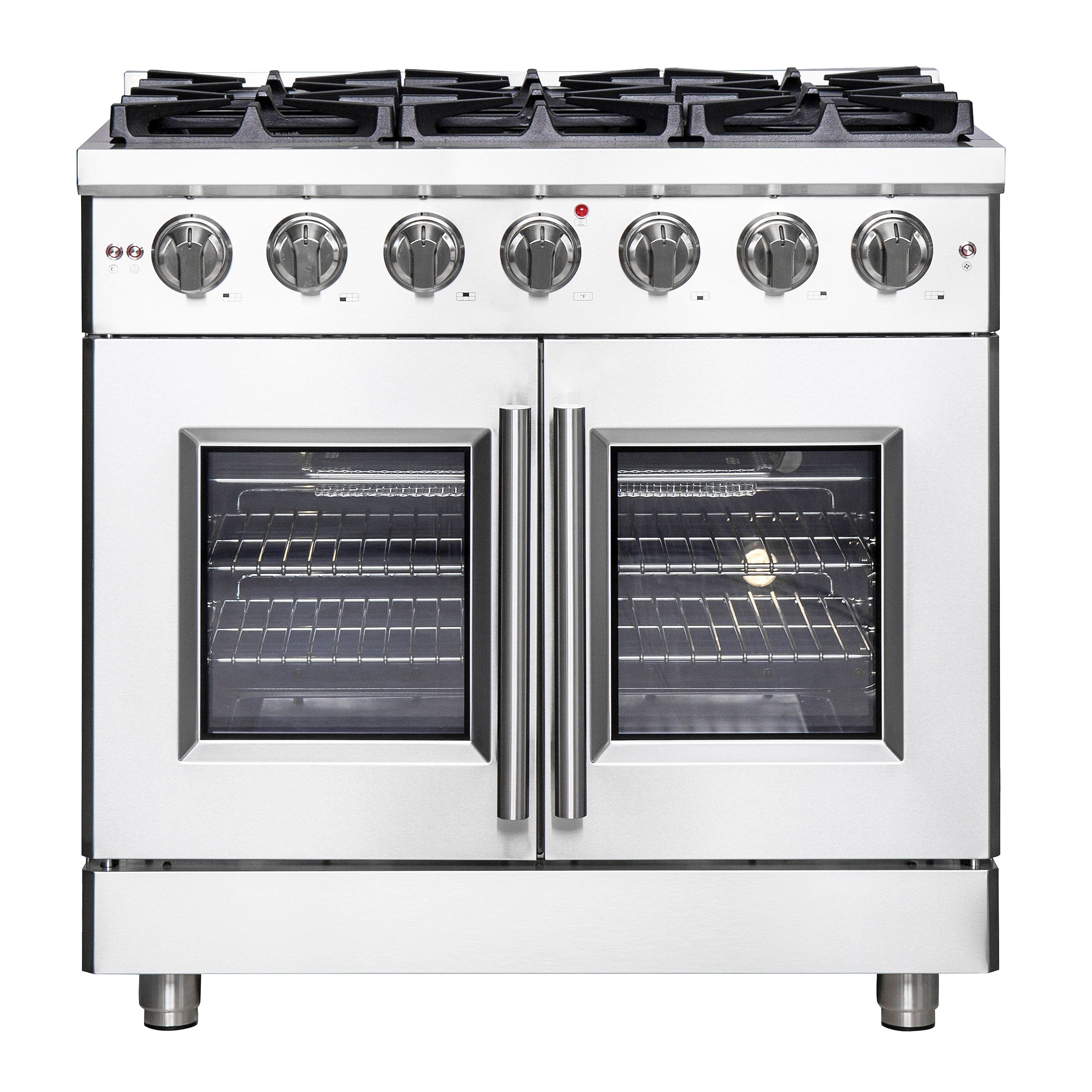 Forno Massimo 36" Freestanding French Door Gas Range with 6 Burners, FFSGS6439-36 I Luxury Appliances Direct