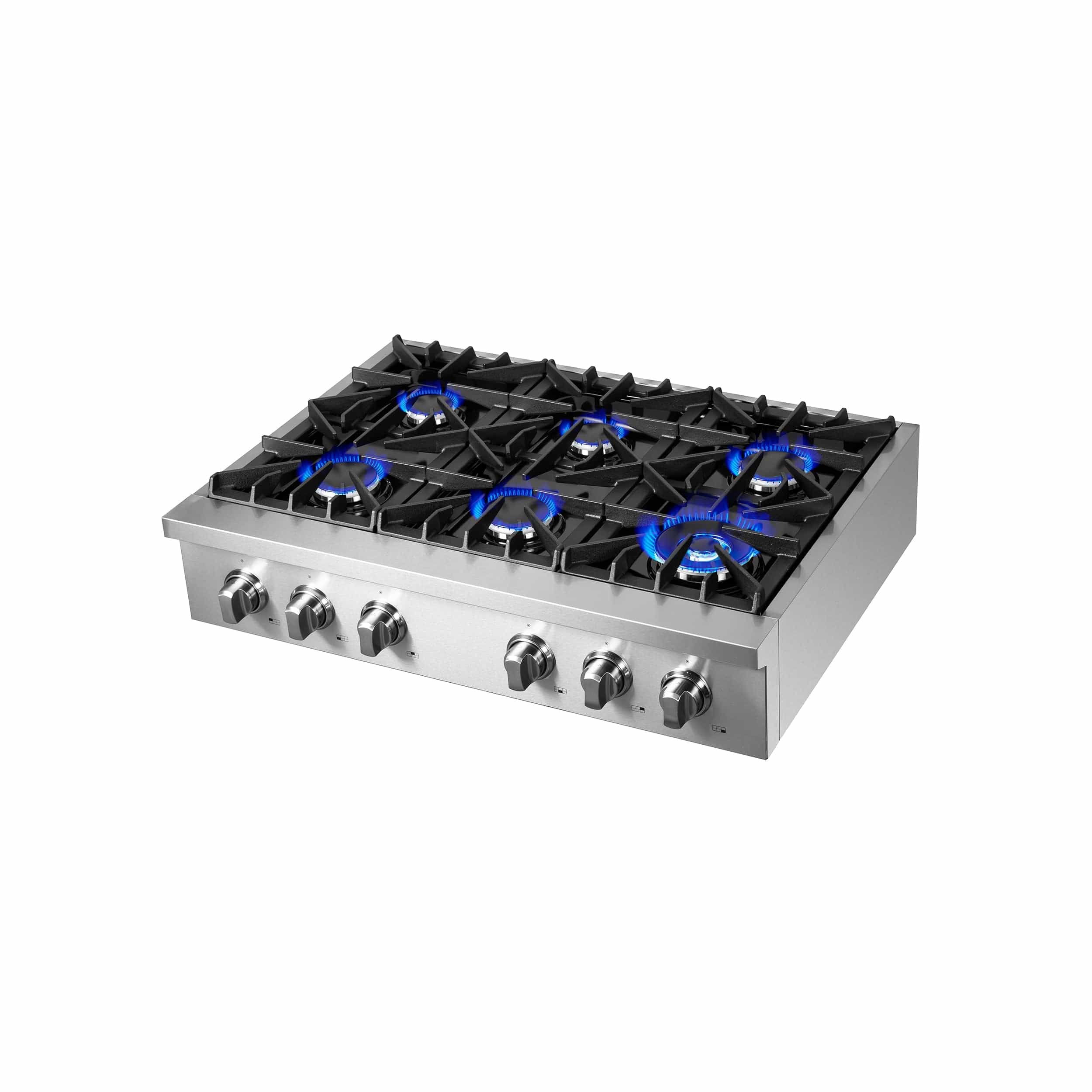 Forno Cossato Alta qualita 36" Gas Rangetop With 6 Sealed Burners in Stainless Steel, FCTGS5737-36 I Luxury Appliances Direct