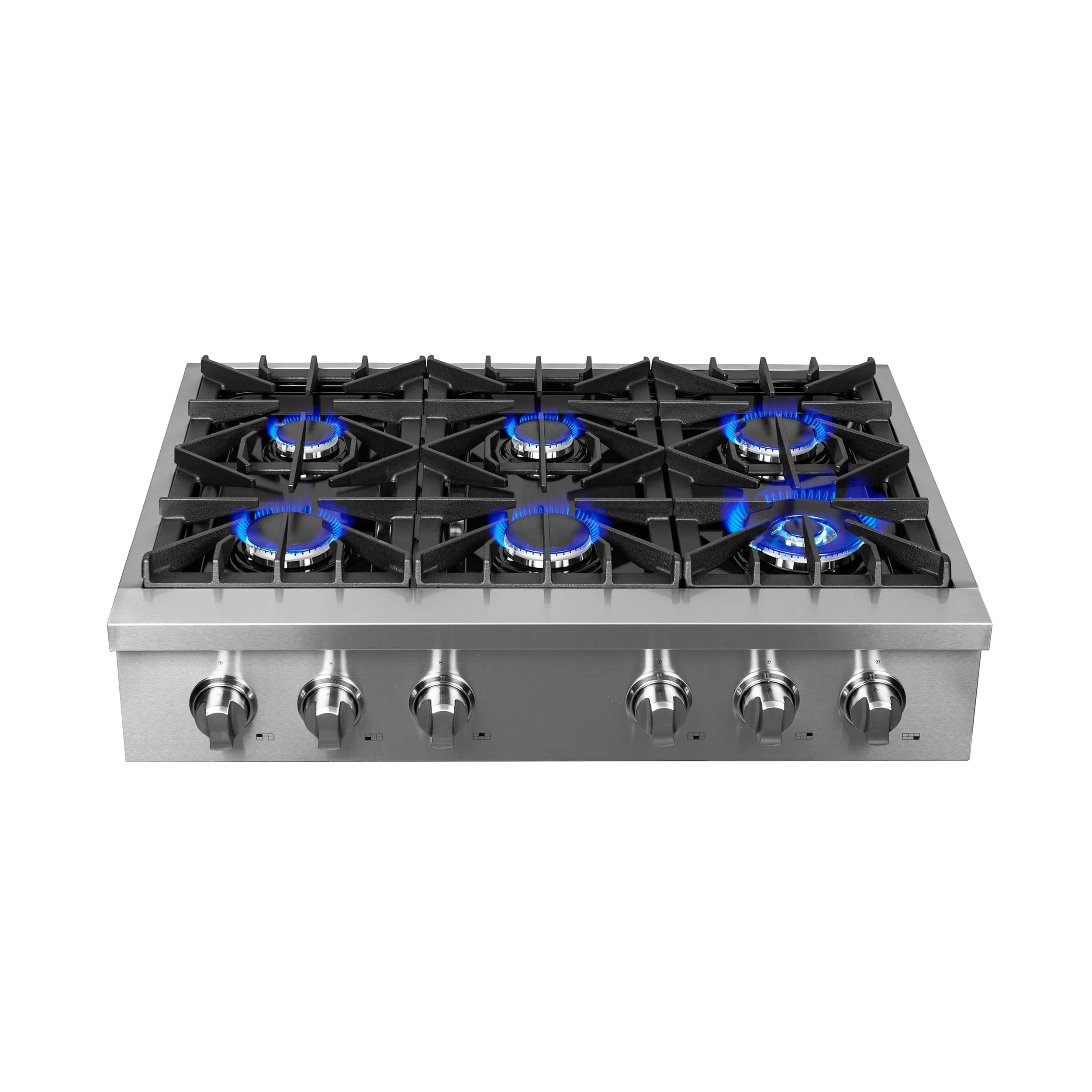 Forno Cossato Alta qualita 36" Gas Rangetop With 6 Sealed Burners in Stainless Steel, FCTGS5737-36 I Luxury Appliances Direct