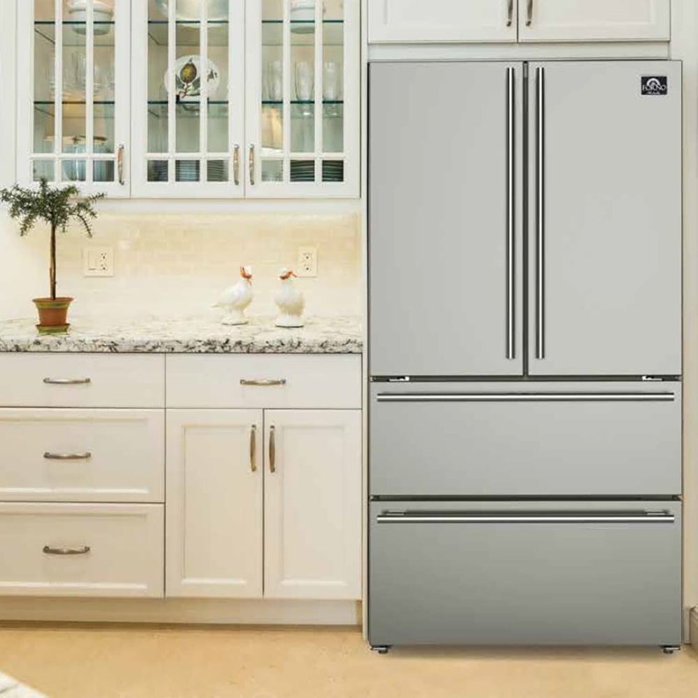Forno Moena 36 in. 19 cu.ft. French Door Refrigerator in Stainless Steel, FFRBI1820-36SB I Luxury Appliances Direct