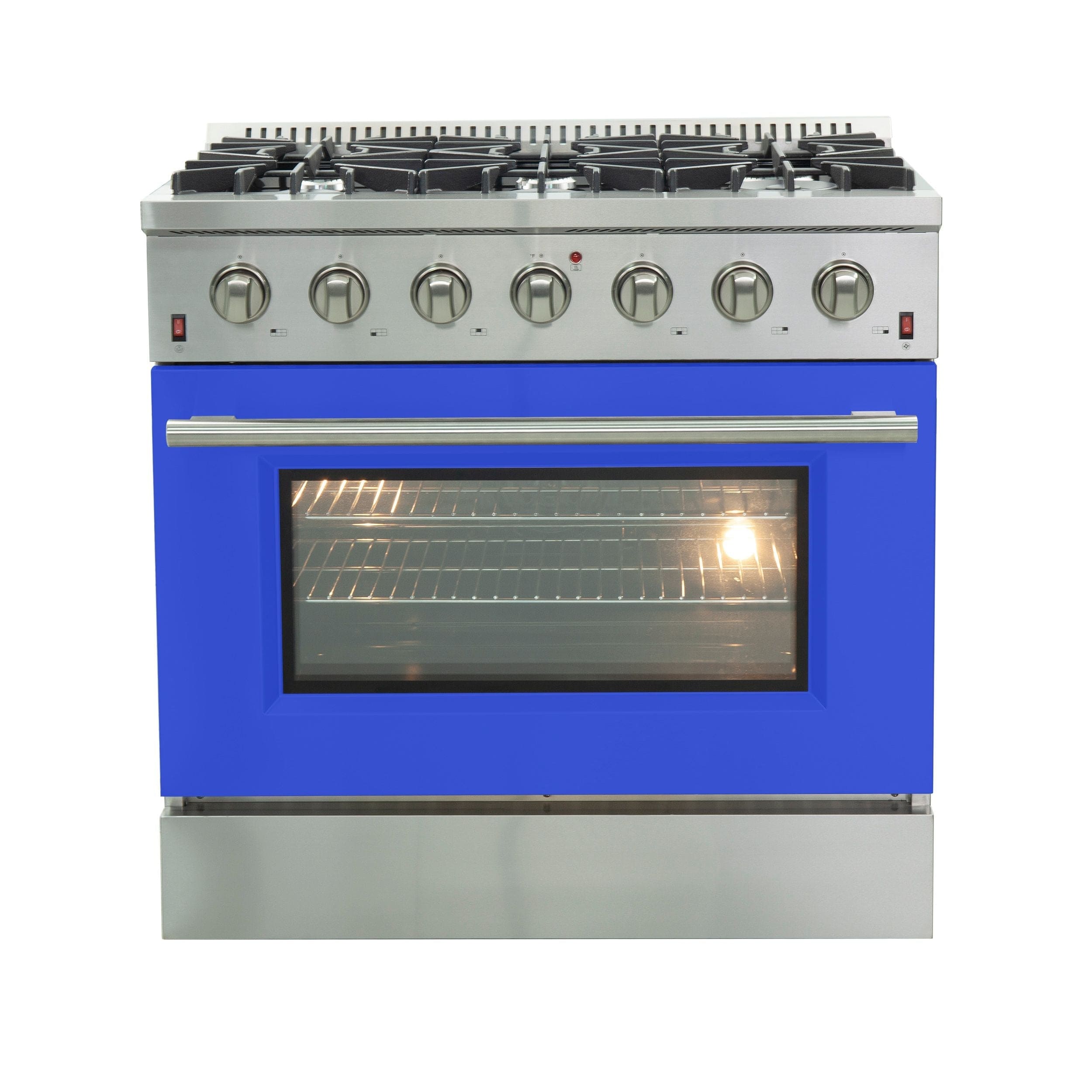 Forno 36 Inch Galiano Professional Freestanding Gas Range in Blue, FFSGS6244-36BLU I Luxury Appliances Direct