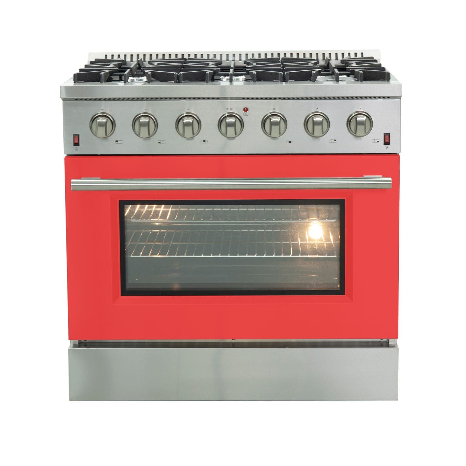 Forno 36 Inch Galiano Professional Freestanding Gas Range in Red, FFSGS6244-36RED I Luxury Appliances Direct