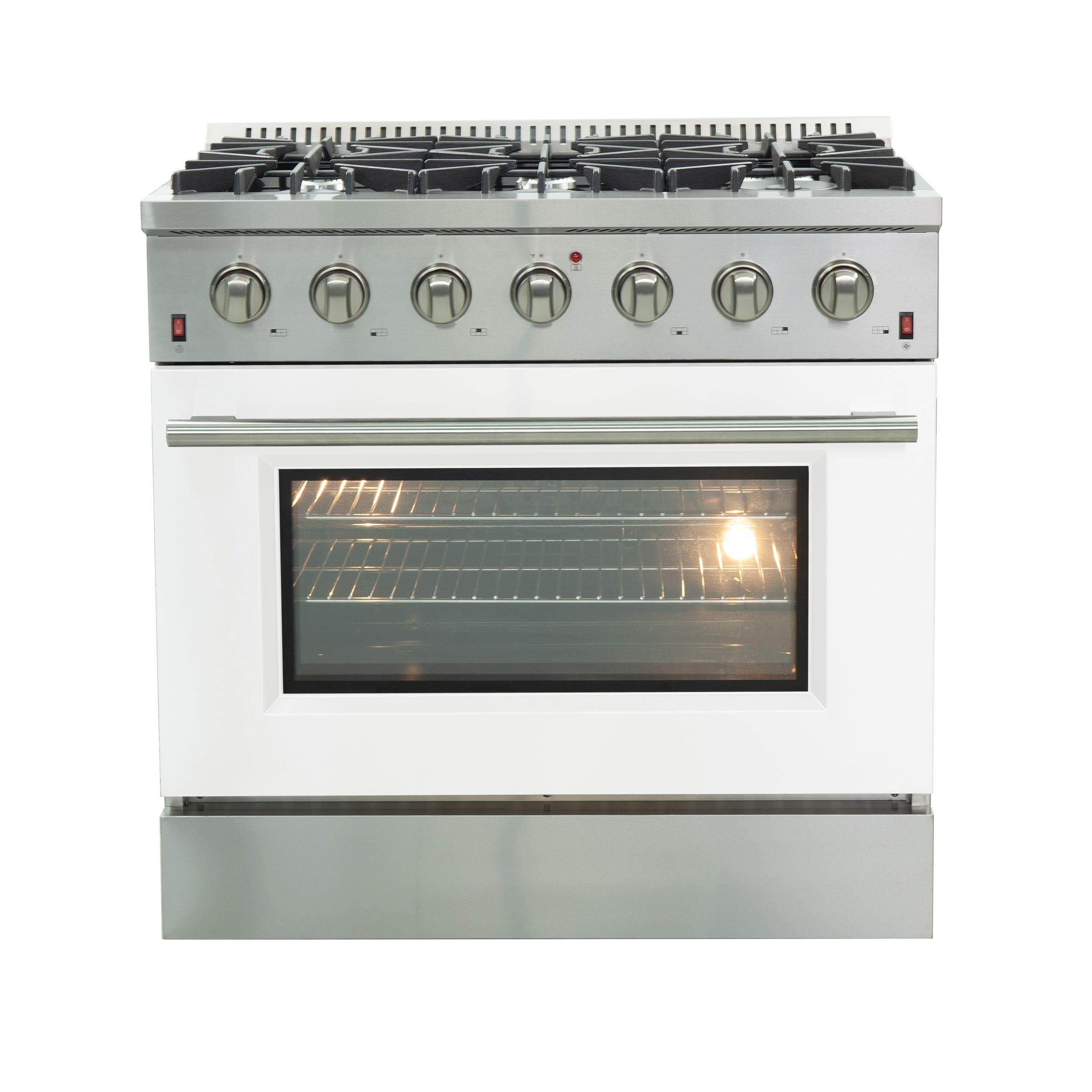 Forno 36 Inch Galiano Professional Freestanding Gas Range in White, FFSGS6244-36WHT I Luxury Appliances Direct