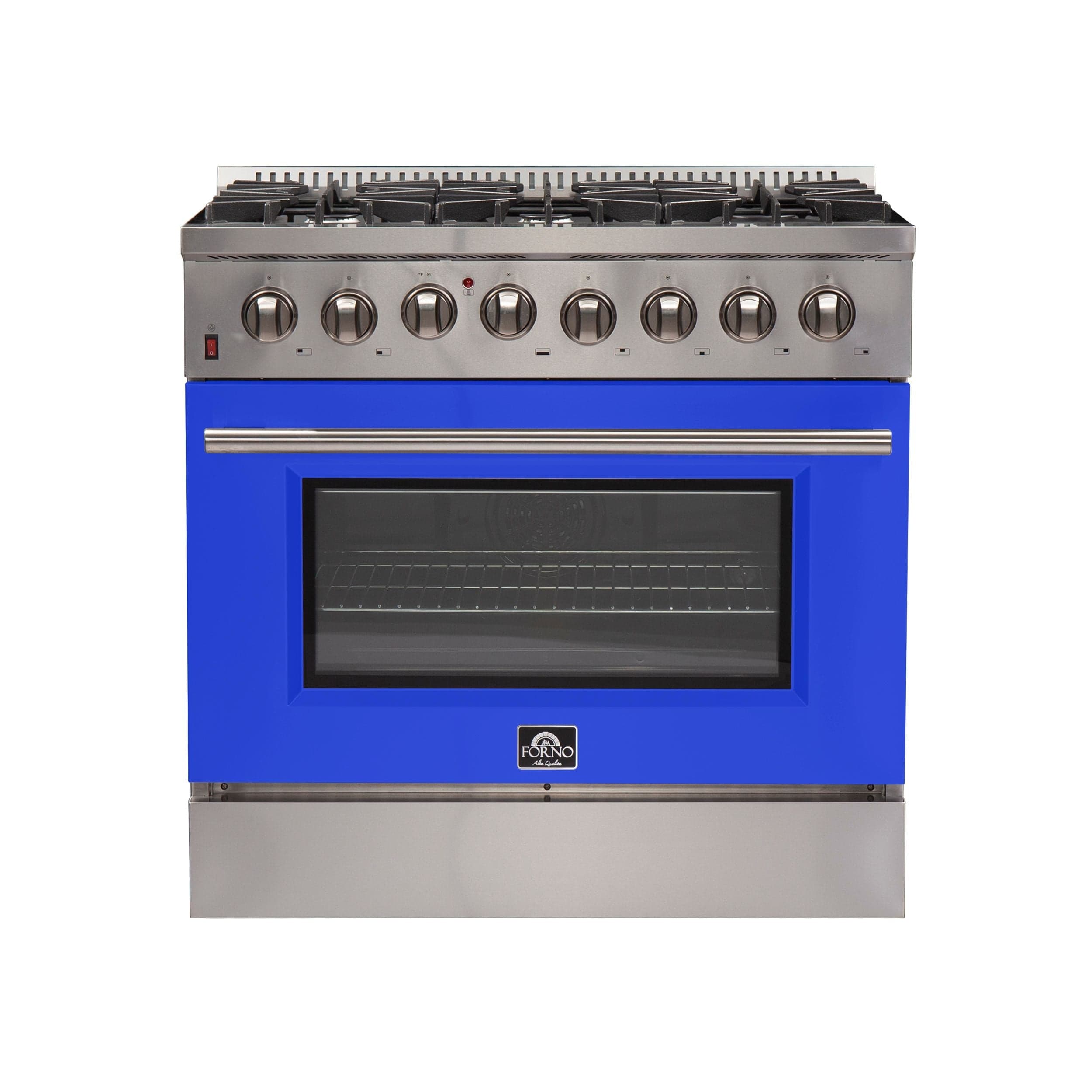 Forno Galiano 36 Inch Professional Freestanding Dual Fuel Range in Blue, FFSGS6156-36BLU I Luxury Appliances Direct