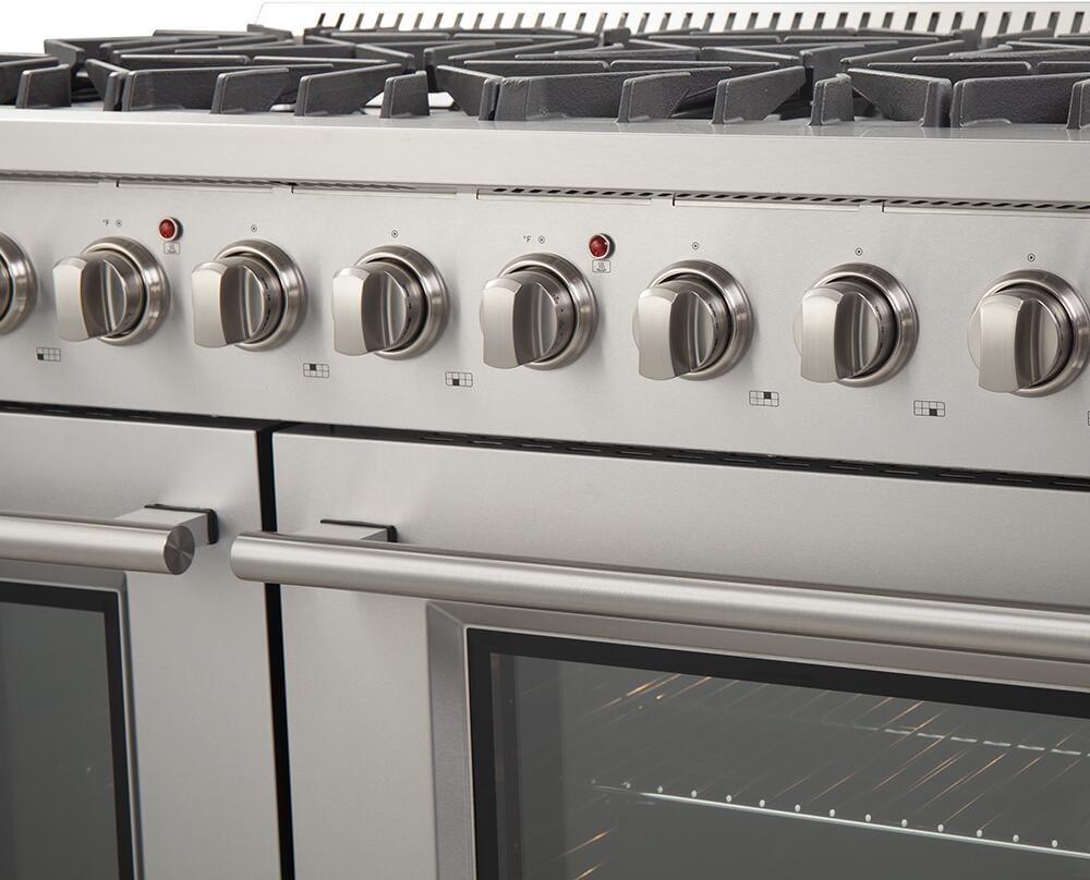 Forno Galiano 48" Freestanding Gas Range with 8 Sealed Burners in Stainless Steel, FFSGS6244-48 I Luxury Appliances Direct