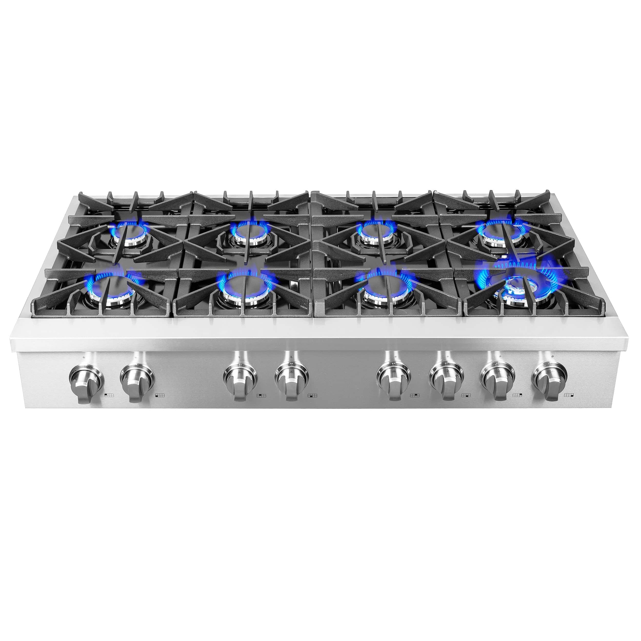 Forno Cossato Alta 48" Gas Rangetop With 8 Sealed Burners in Stainless Steel, FCTGS5737-48 I Luxury Appliances Direct