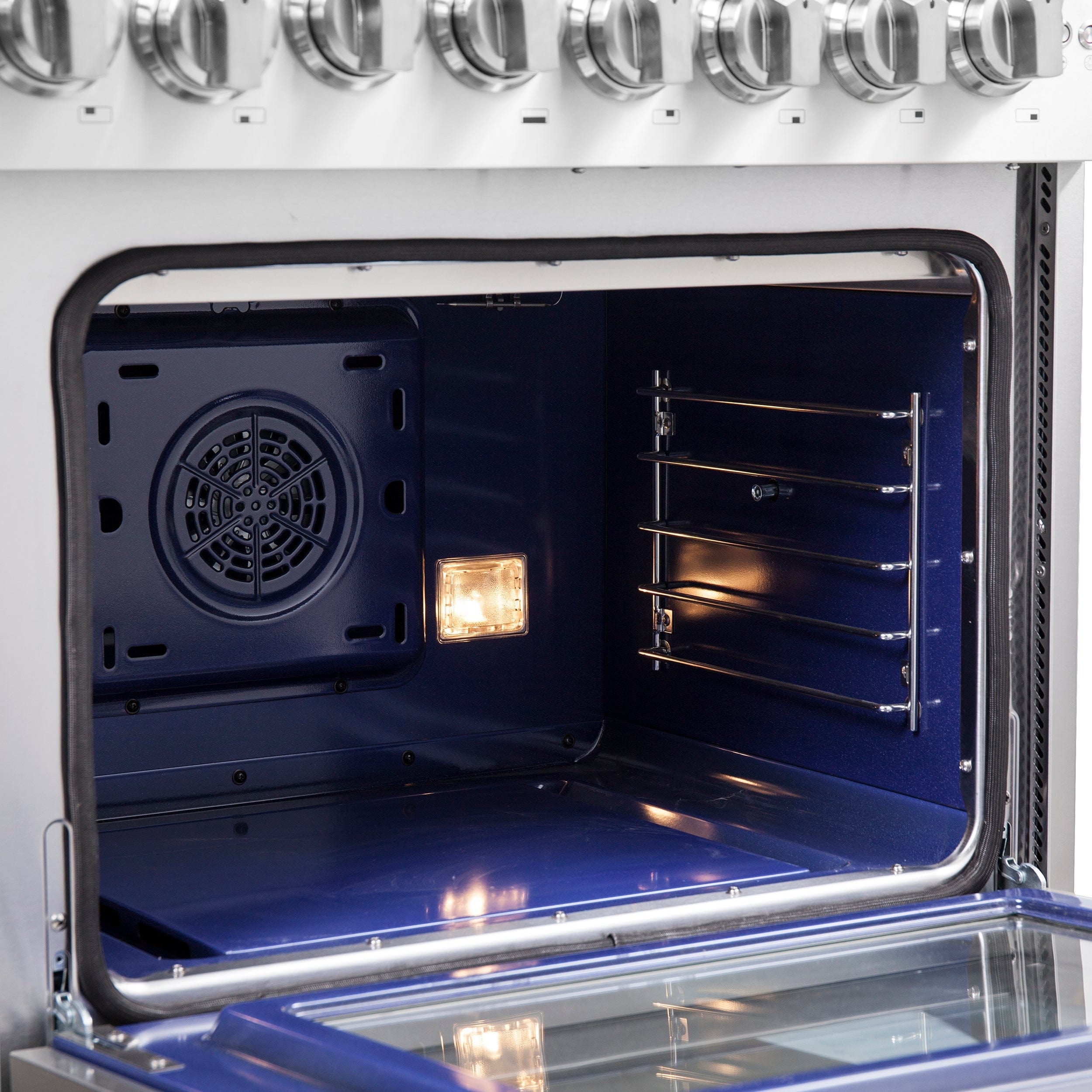 Forno Capriasca 48" Professional Gas Burner, Electric Oven Range With French Door And 8 Sealed Burners, FFSGS6387-48 I Luxury Appliances Direct