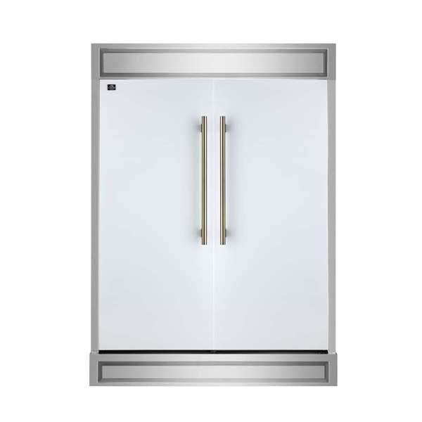 Forno 60-Inch Maderno 2-Convertible Refrigerator with Modern Grill FFFFD1722-60MG-WHT