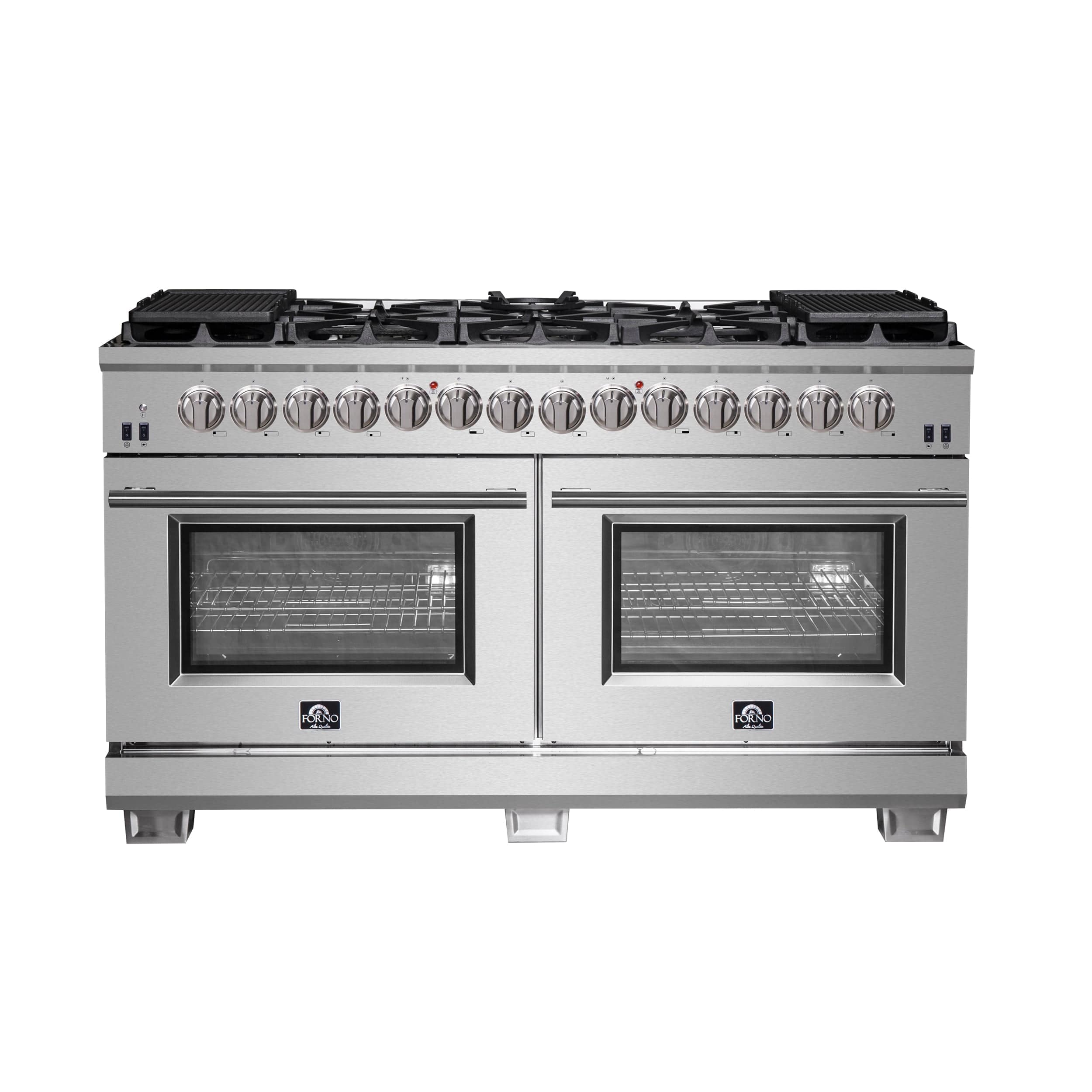 Forno 60 Inch Titanium Pro Series Capriasca Freestanding Dual Fuel Range, FFSGS6187-60 I Luxury Appliances Direct