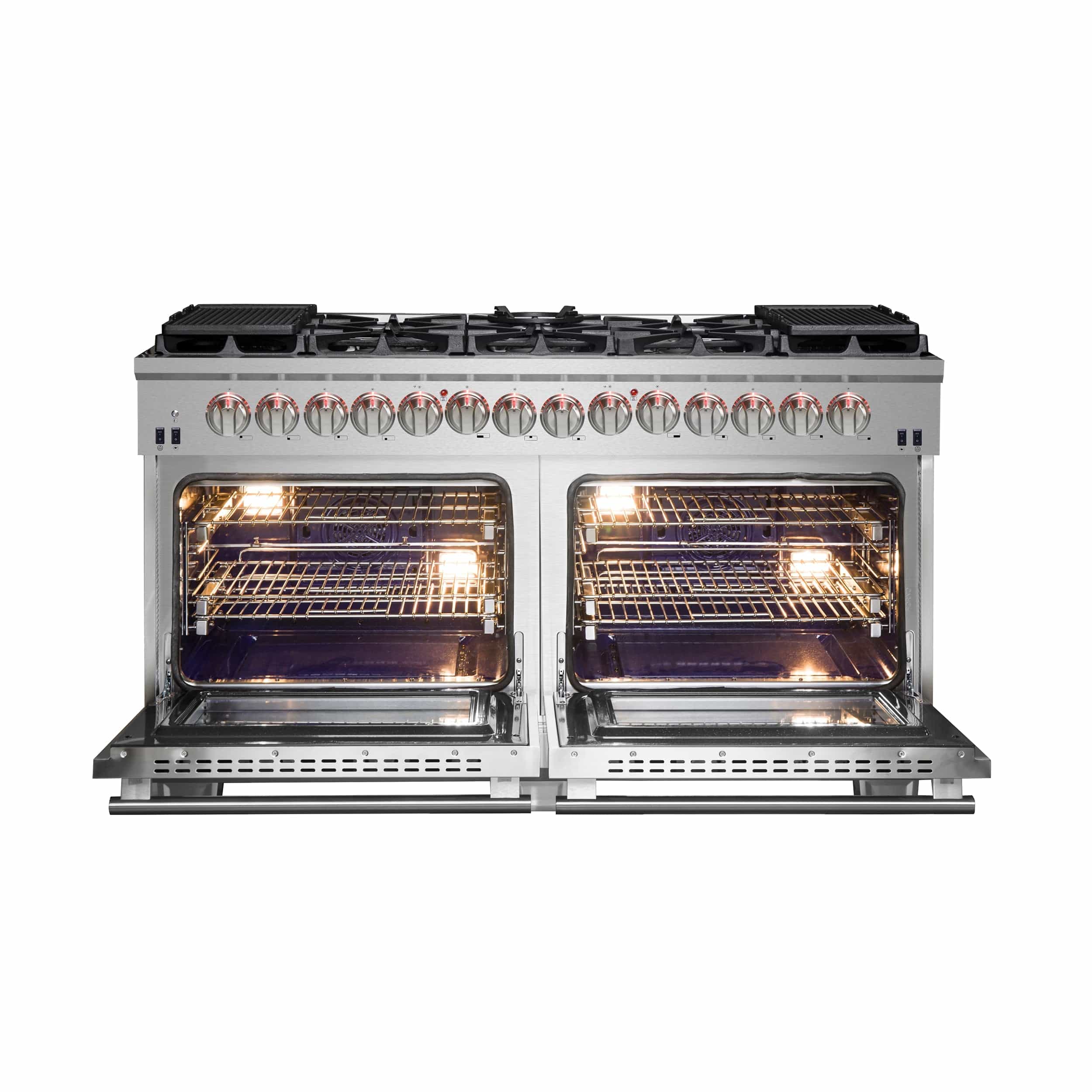 Forno 60 Inch Titanium Pro Series Capriasca Freestanding Dual Fuel Range, FFSGS6187-60 I Luxury Appliances Direct