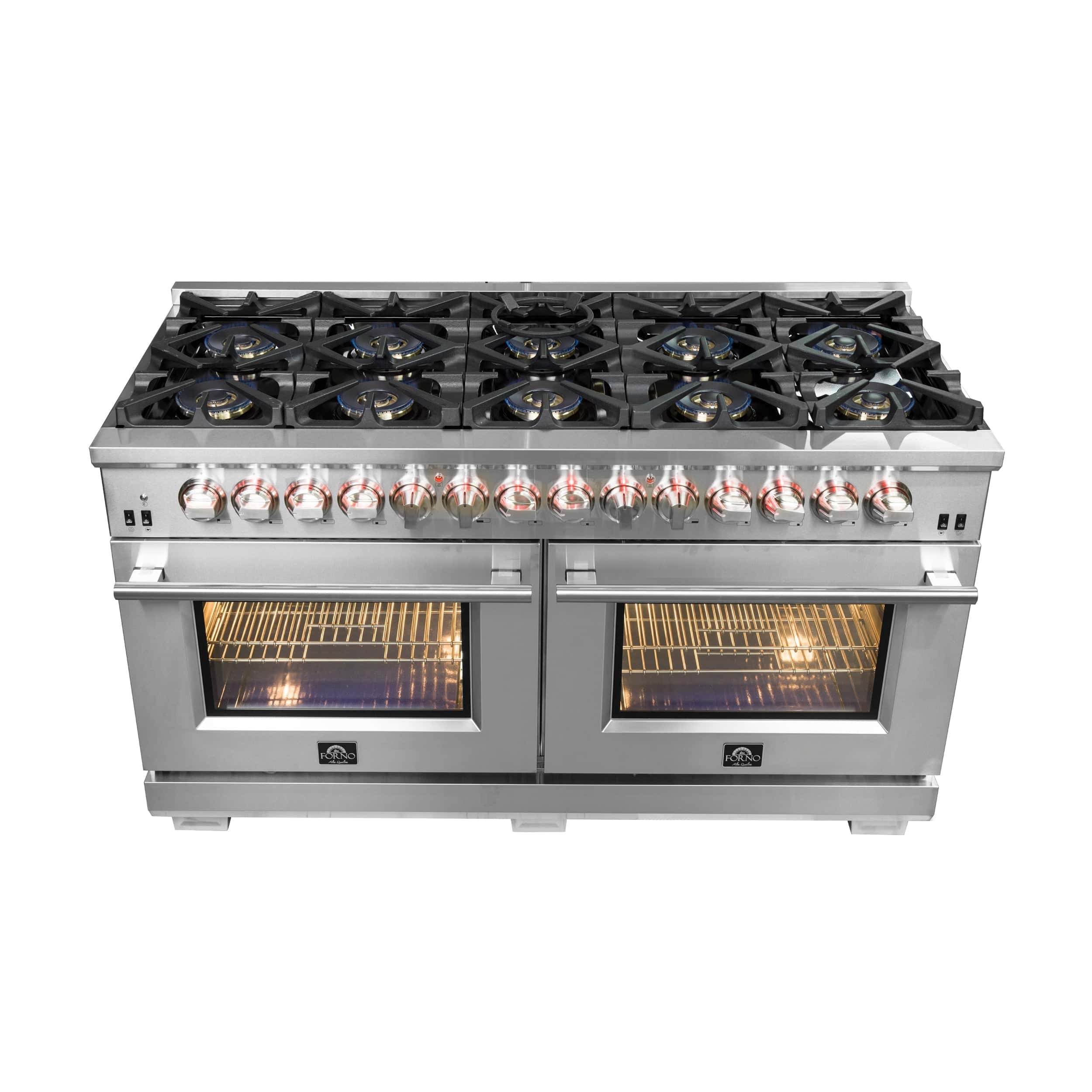 Forno 60 Inch Titanium Pro Series Capriasca Freestanding Dual Fuel Range, FFSGS6187-60 I Luxury Appliances Direct