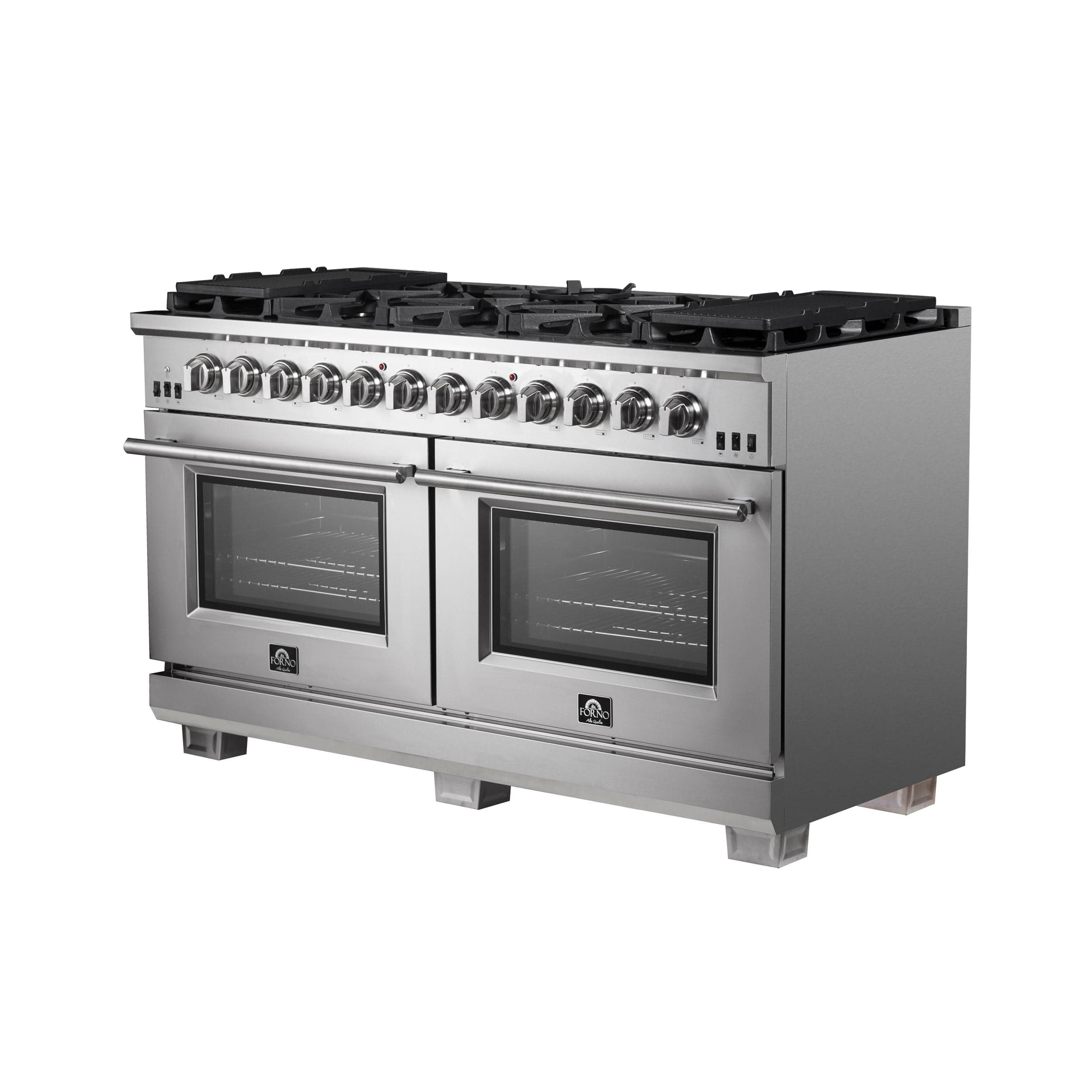 Forno 60 Inch Titanium Pro Series Capriasca Freestanding Gas Range, FFSGS6260-60 I Luxury Appliances Direct