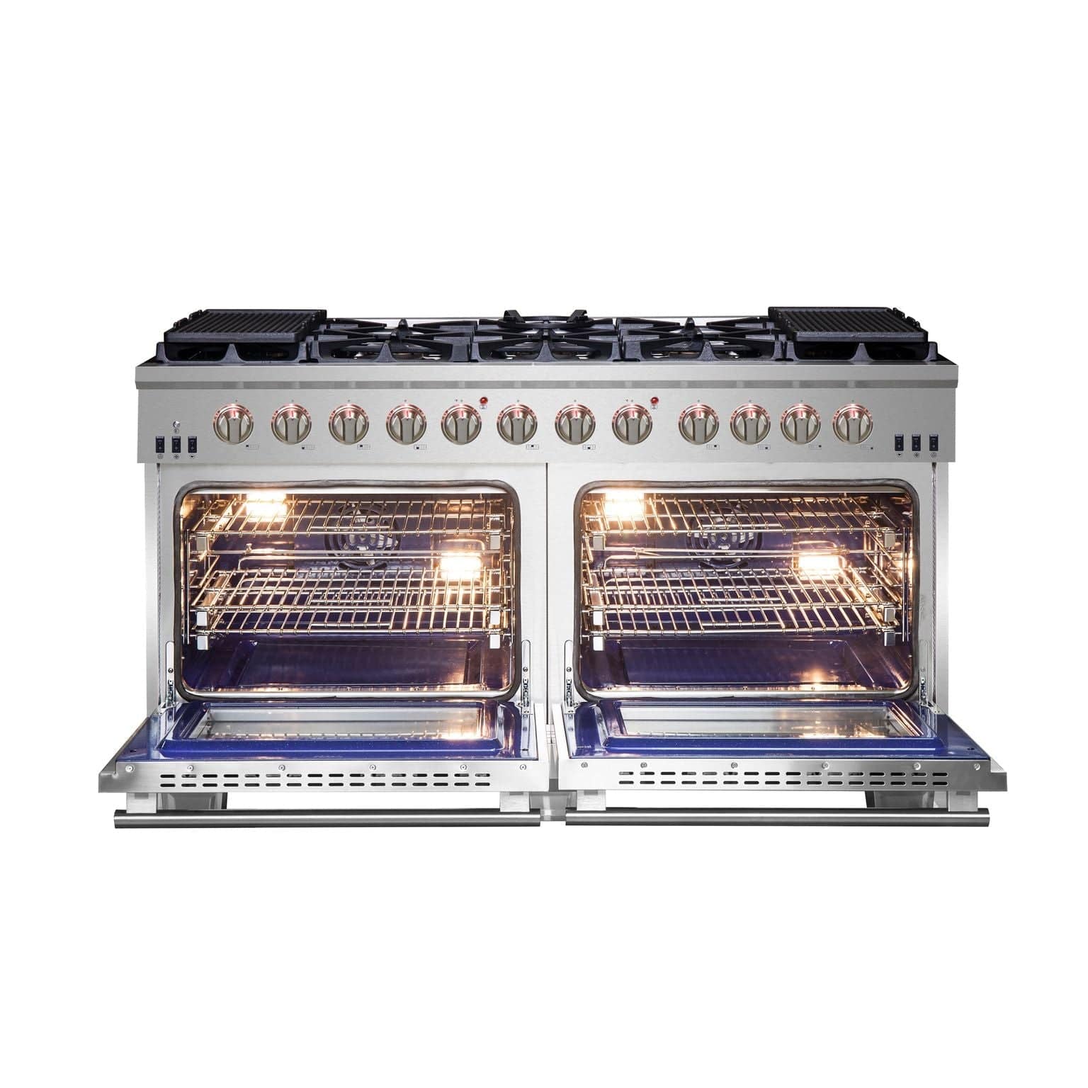 Forno 60 Inch Titanium Pro Series Capriasca Freestanding Gas Range, FFSGS6260-60 I Luxury Appliances Direct