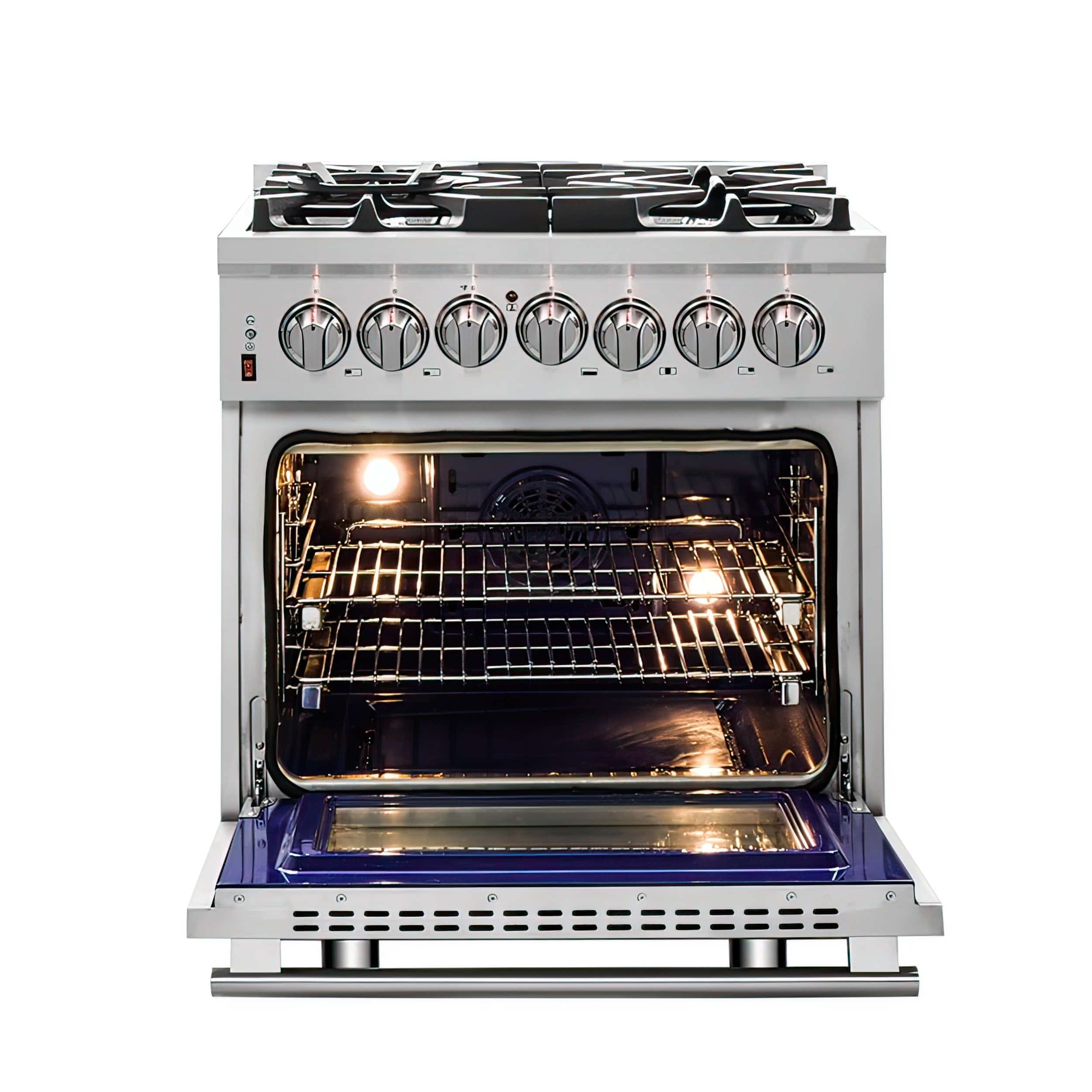Forno Appliance Package - 30" Dual Fuel Range, 30" Range Hood, Dishwasher, AP-FFSGS6125-30-W-2 I Luxury Appliances Direct