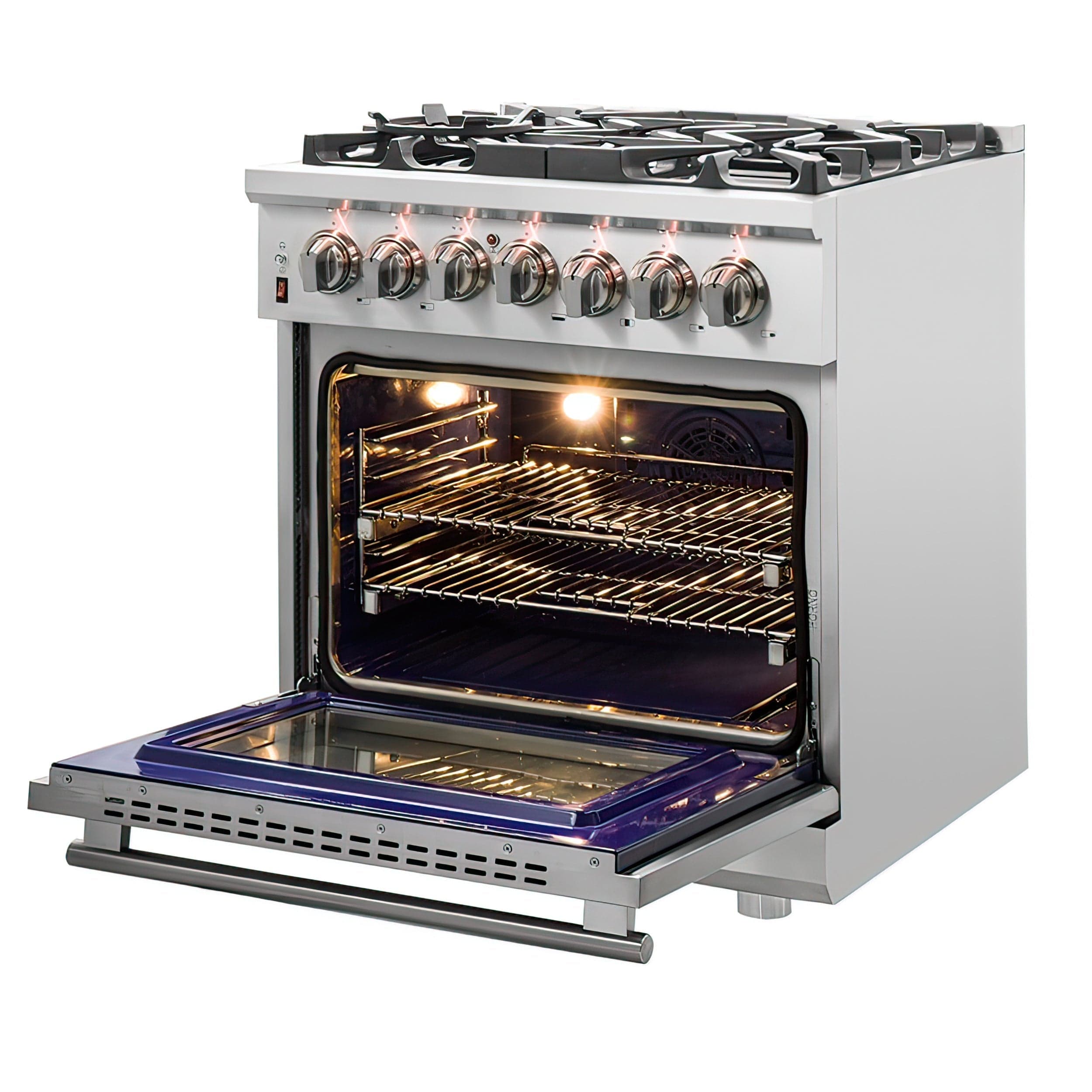 Forno Appliance Package - 30" Dual Fuel Range, 30" Range Hood, Dishwasher, AP-FFSGS6125-30-W-2 I Luxury Appliances Direct