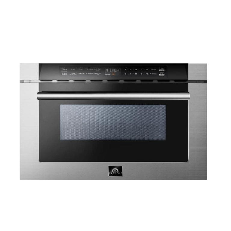 Forno Appliance Package - 30" Gas Range, 60" Refrigerator, Dishwasher, Microwave Drawer, AP-FFSGS6276-30-W-7 I Luxury Appliances Direct