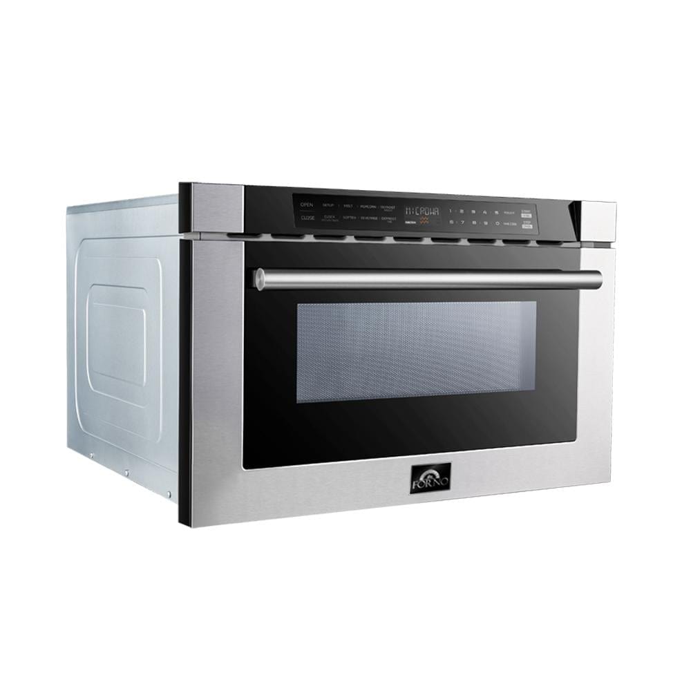 Forno Appliance Package - 30" Gas Range with Airfryer, Range Hood, 36" Refrigerator, Dishwasher, Microwave Drawer, AP-FFSGS6276-30-12 I Luxury Appliances Direct